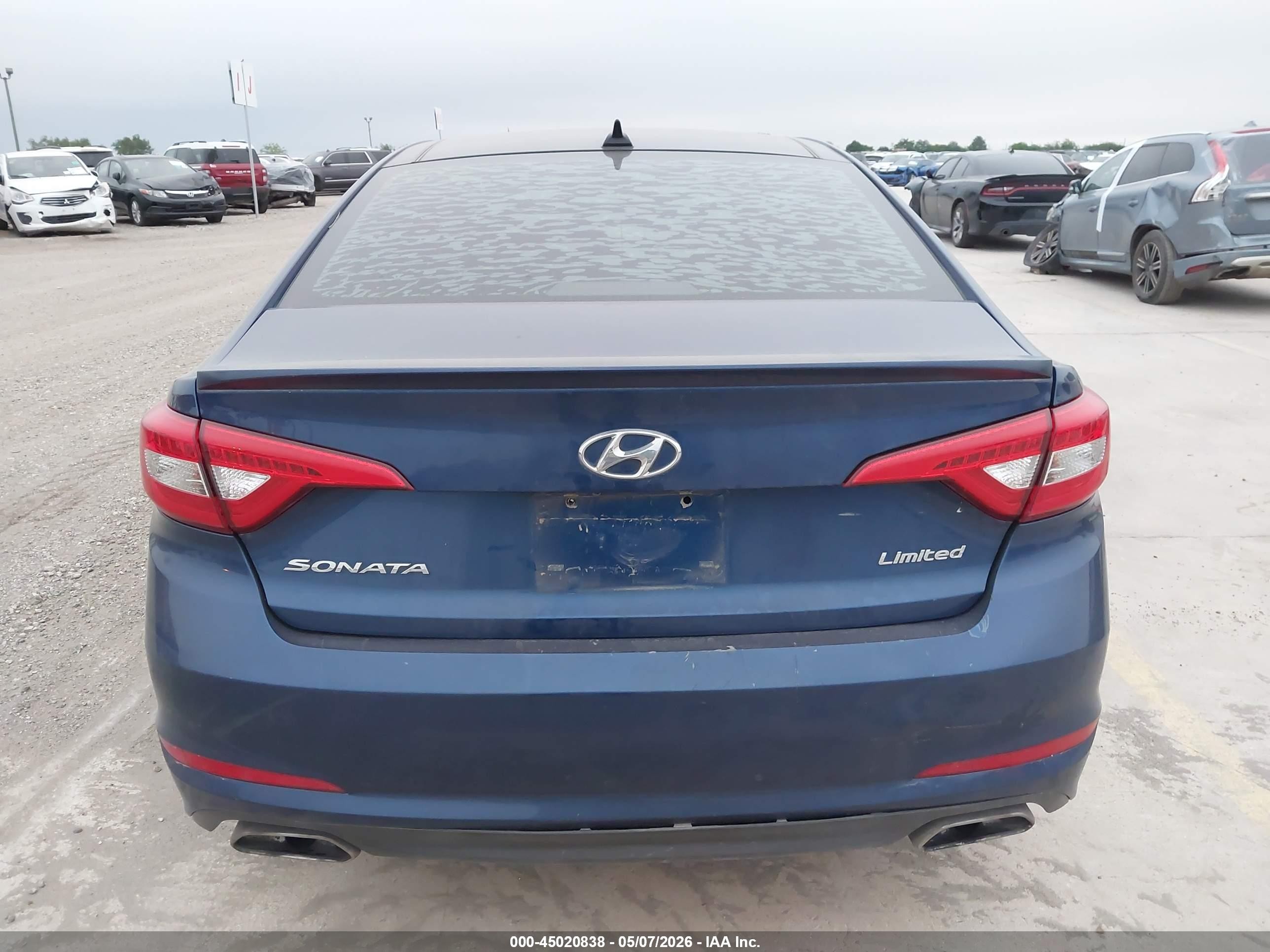 2015 Hyundai Sonata Limited Blue vin: 5NPE34AF2FH225751