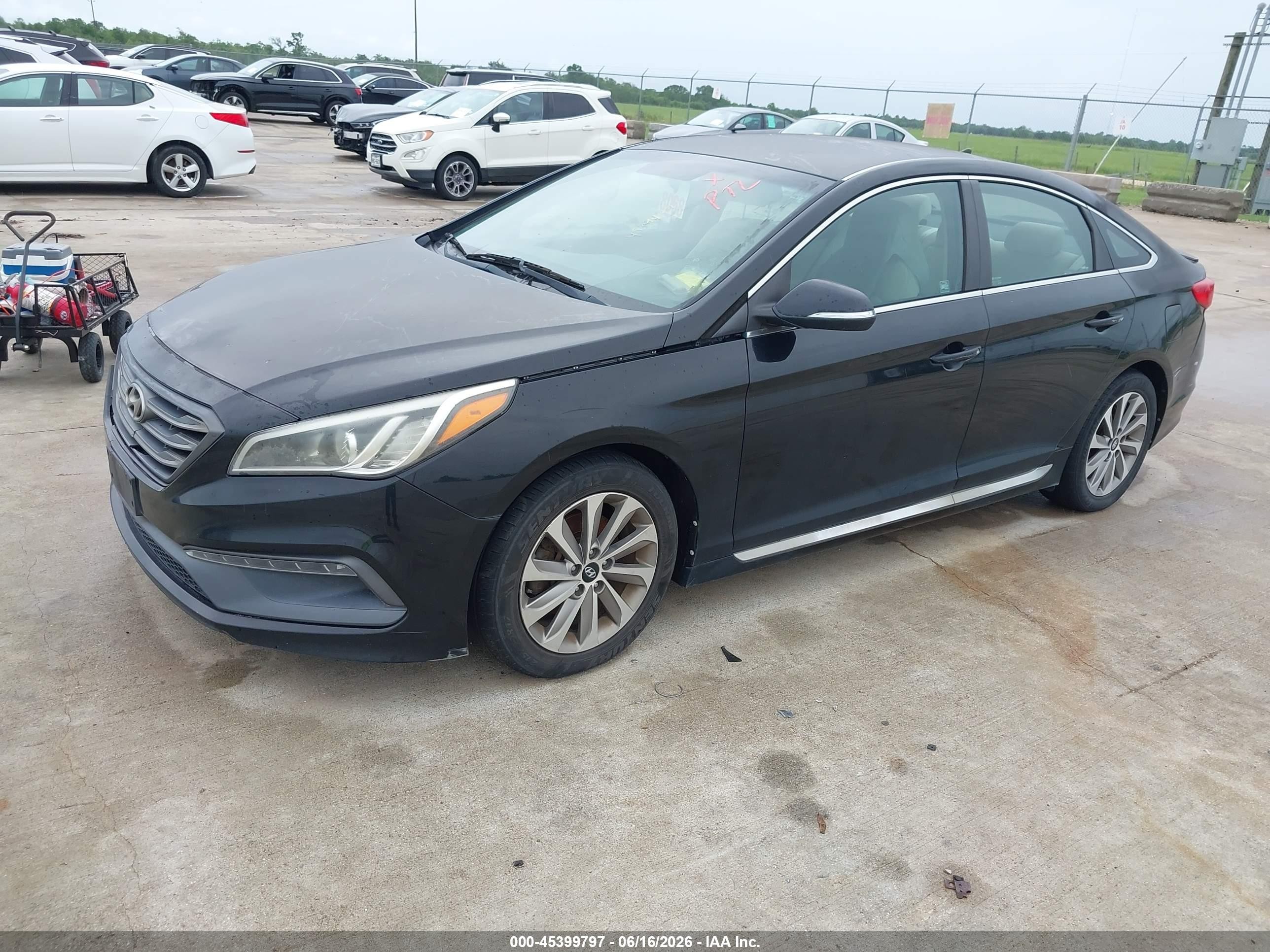 2015 Hyundai Sonata Sport Black vin: 5NPE34AF2FH234305
