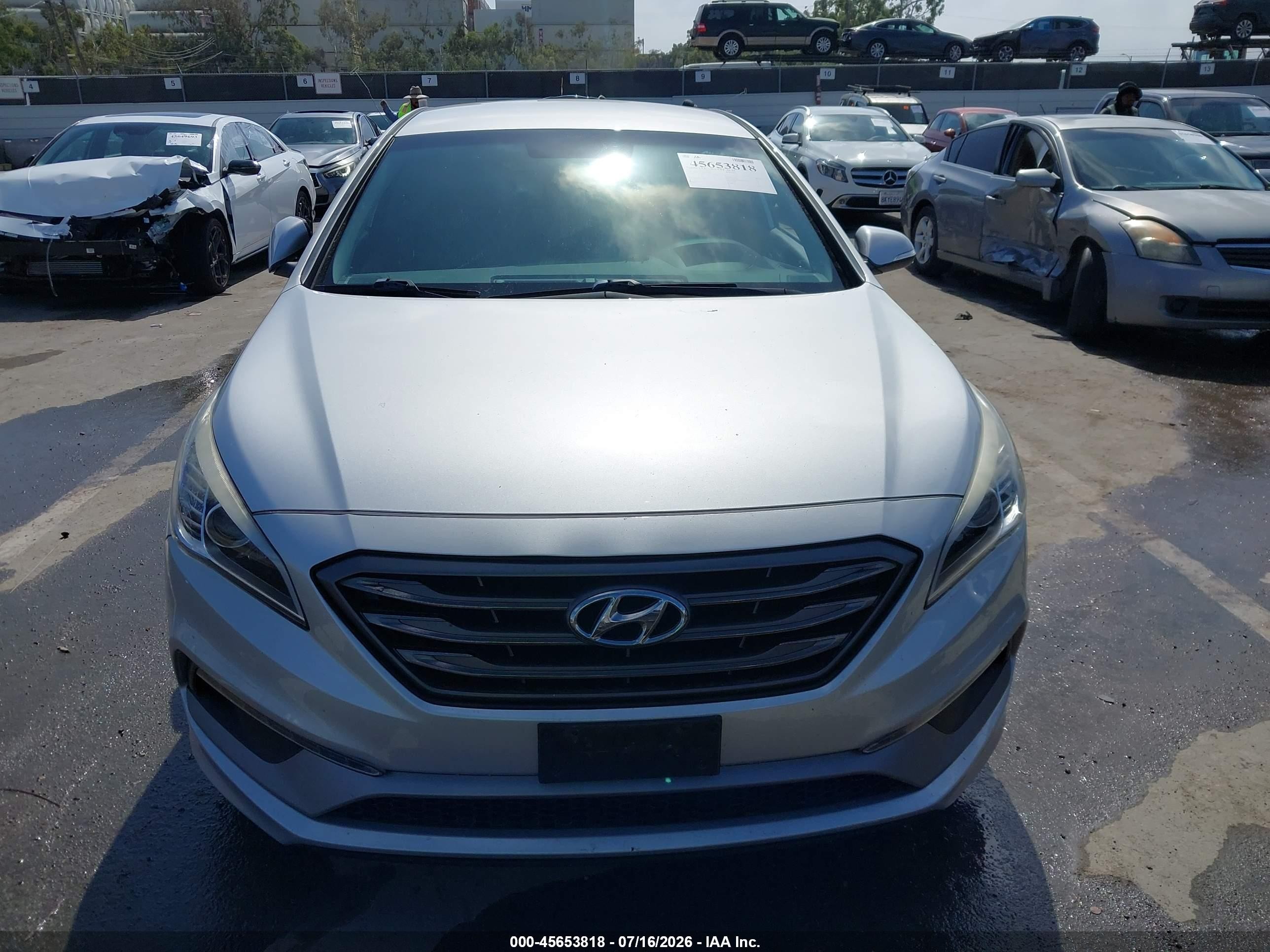 2015 Hyundai Sonata Sport Silver vin: 5NPE34AF2FH238905