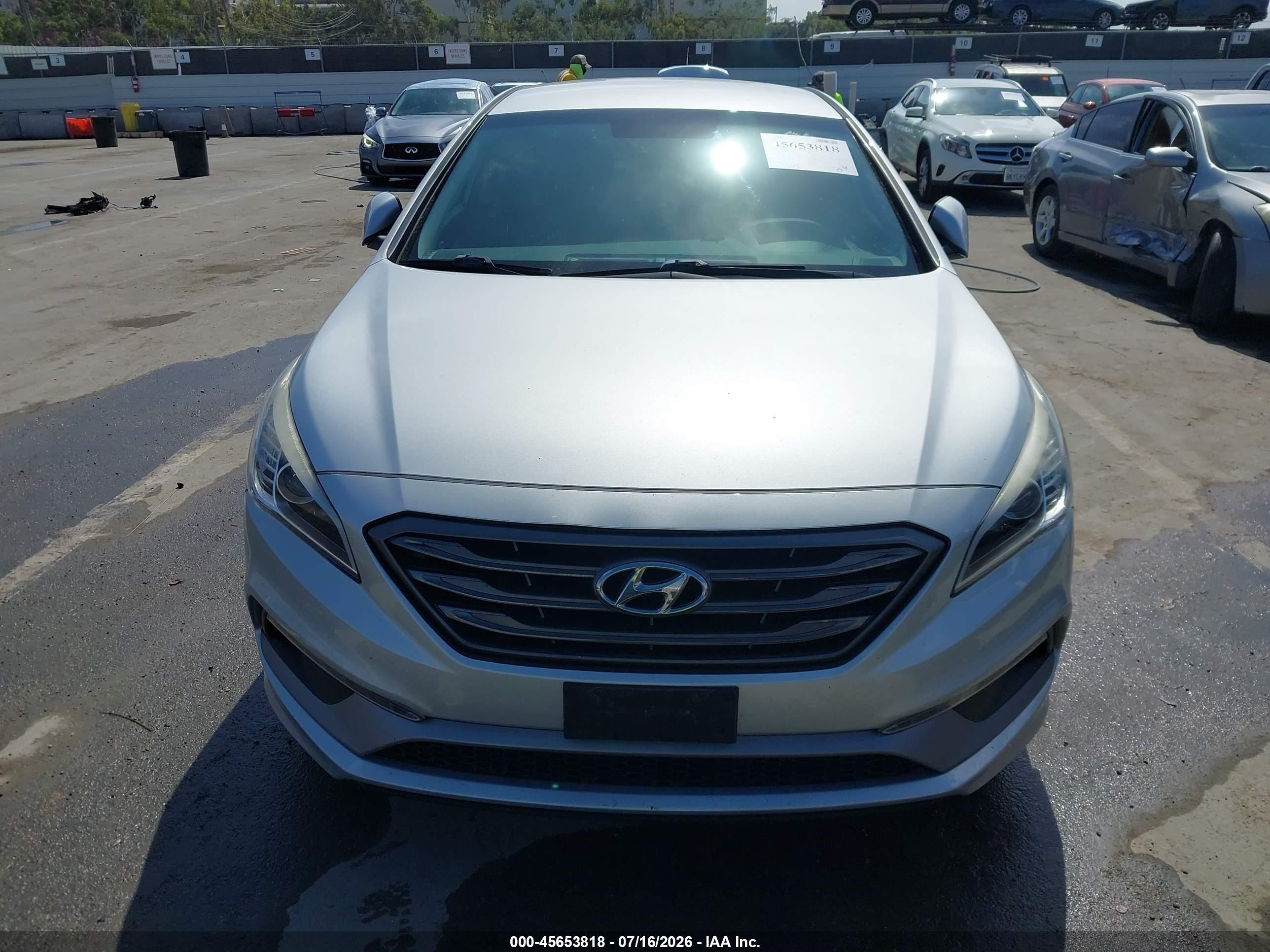 2015 Hyundai Sonata Sport Silver vin: 5NPE34AF2FH238905