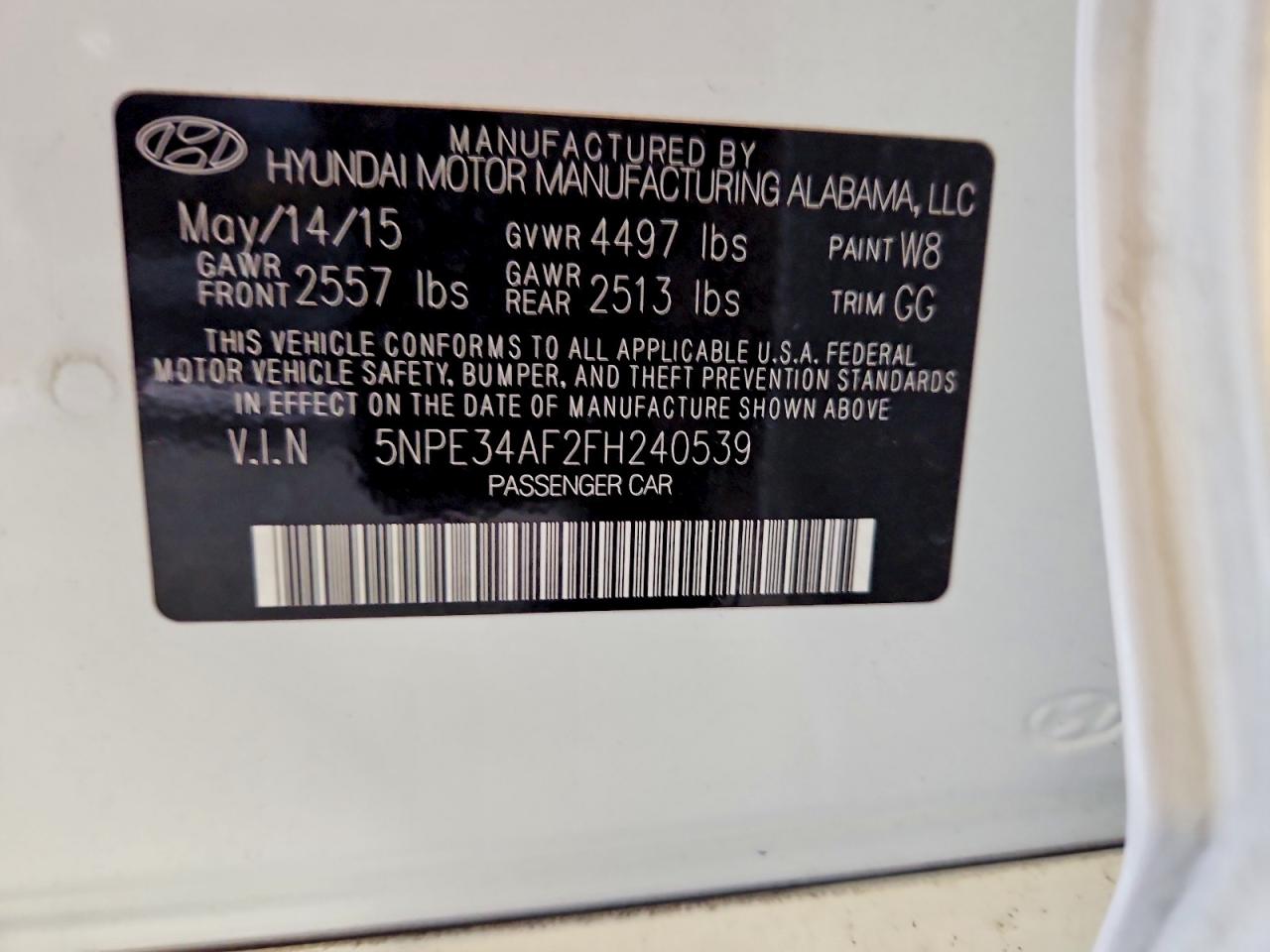 2015 Hyundai Sonata Limited White vin: 5NPE34AF2FH240539
