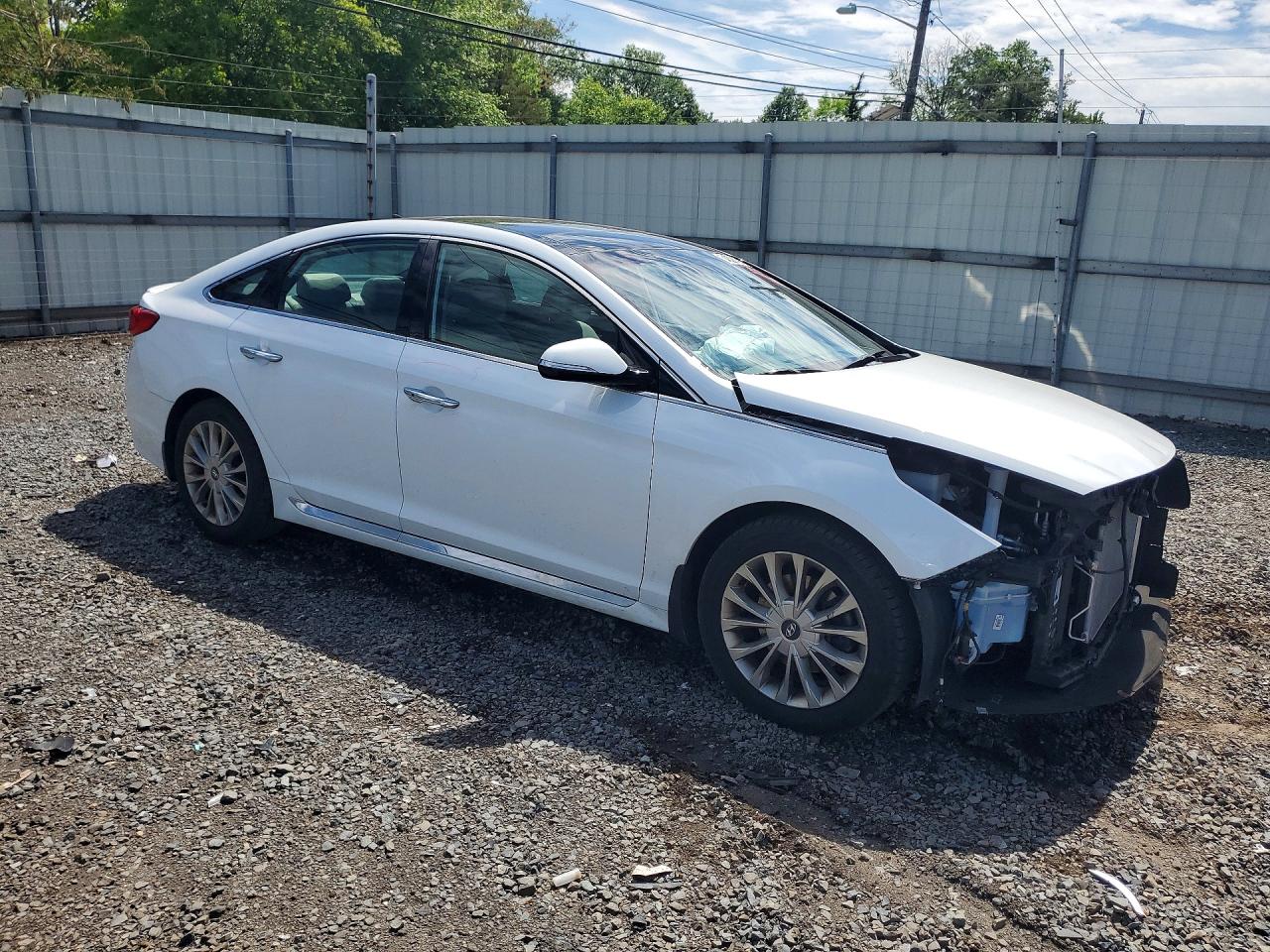 2015 Hyundai Sonata Limited White vin: 5NPE34AF2FH254733