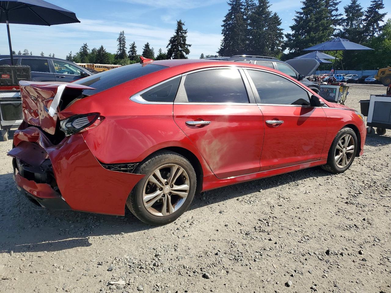 2018 Hyundai Sonata Sel Burgundy vin: 5NPE34AF2JH632185