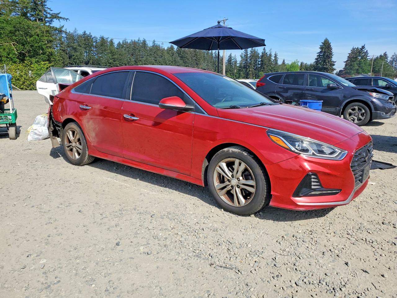 2018 Hyundai Sonata Sel Burgundy vin: 5NPE34AF2JH632185