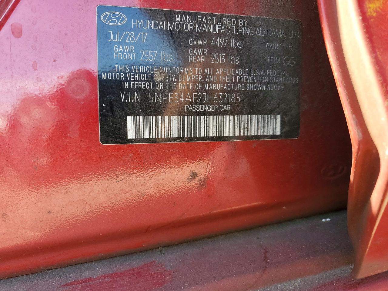 2018 Hyundai Sonata Sel Burgundy vin: 5NPE34AF2JH632185