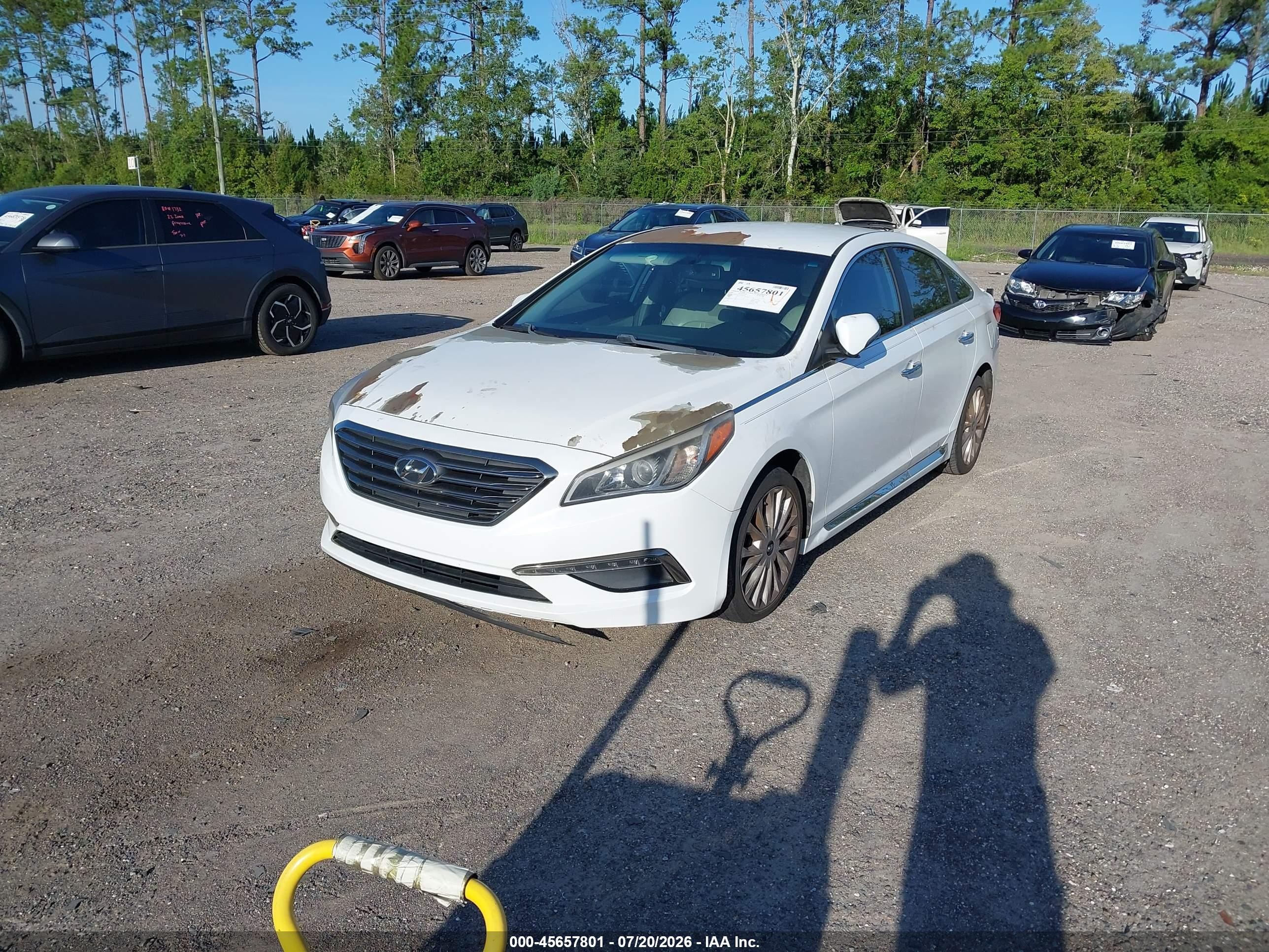 2015 Hyundai Sonata Limited White vin: 5NPE34AF3FH036414