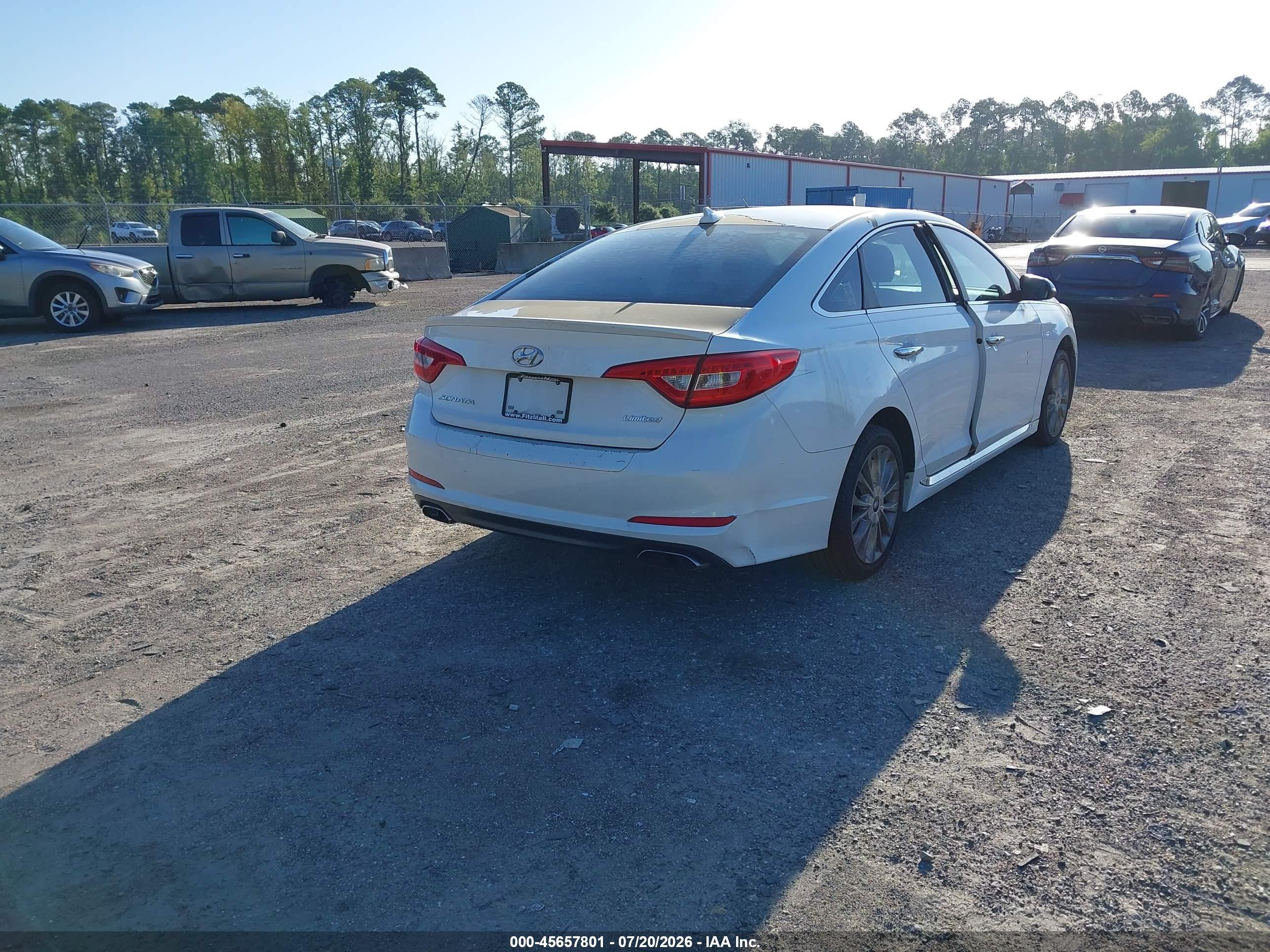 2015 Hyundai Sonata Limited White vin: 5NPE34AF3FH036414