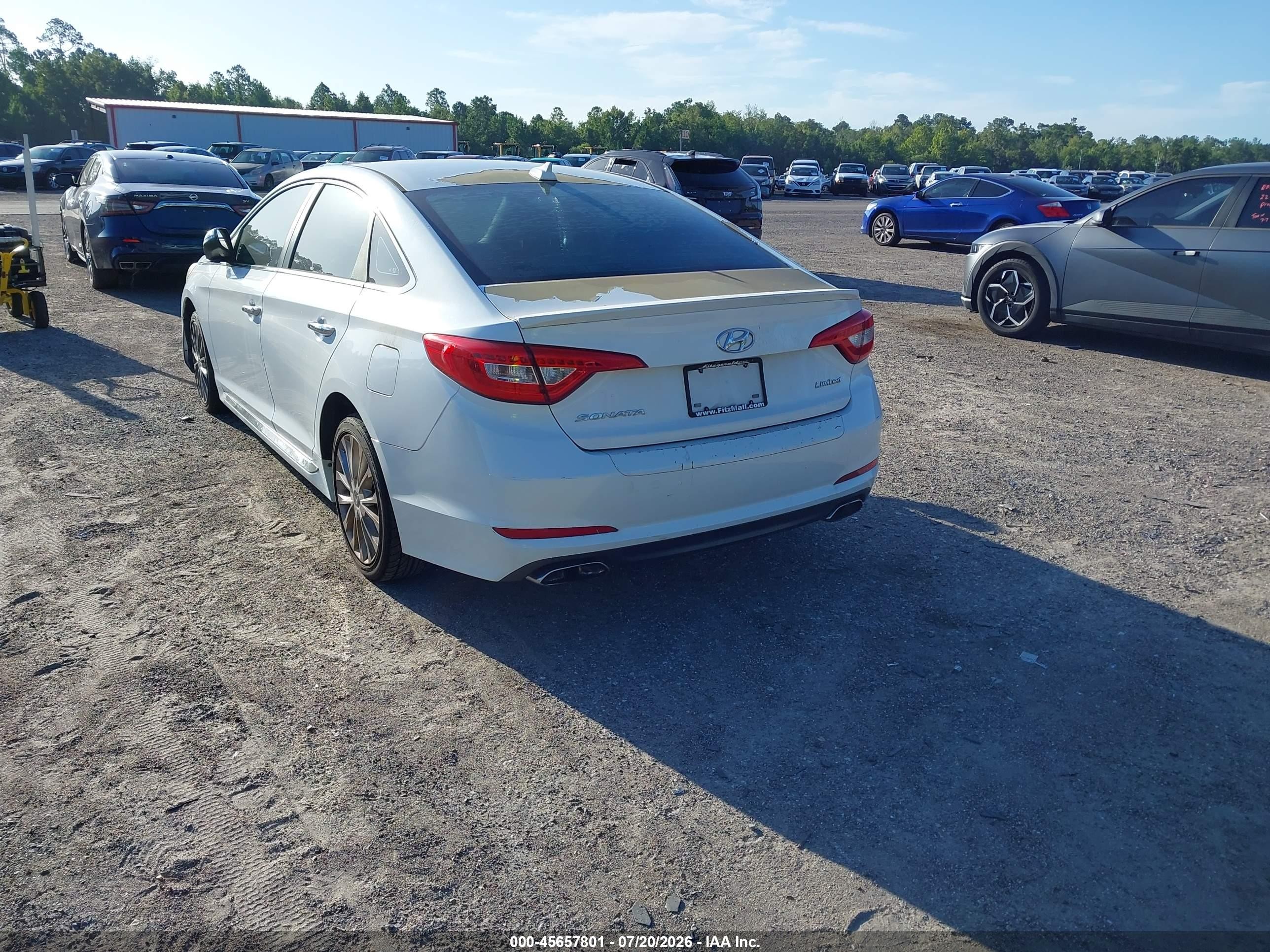 2015 Hyundai Sonata Limited White vin: 5NPE34AF3FH036414