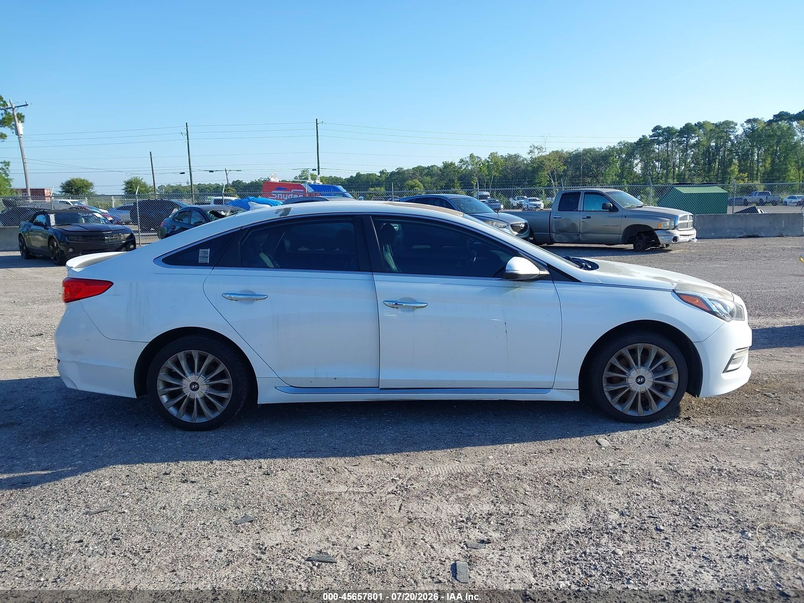 2015 Hyundai Sonata Limited White vin: 5NPE34AF3FH036414