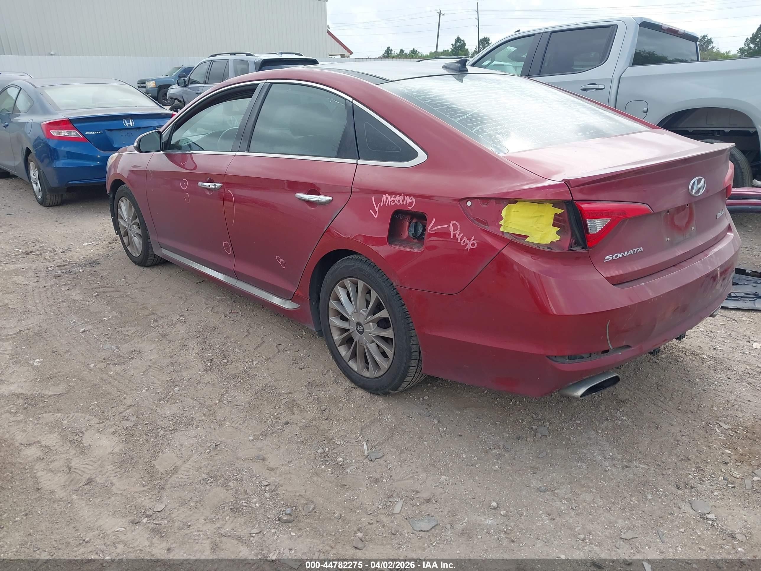 2015 Hyundai Sonata Limited Maroon vin: 5NPE34AF3FH047669
