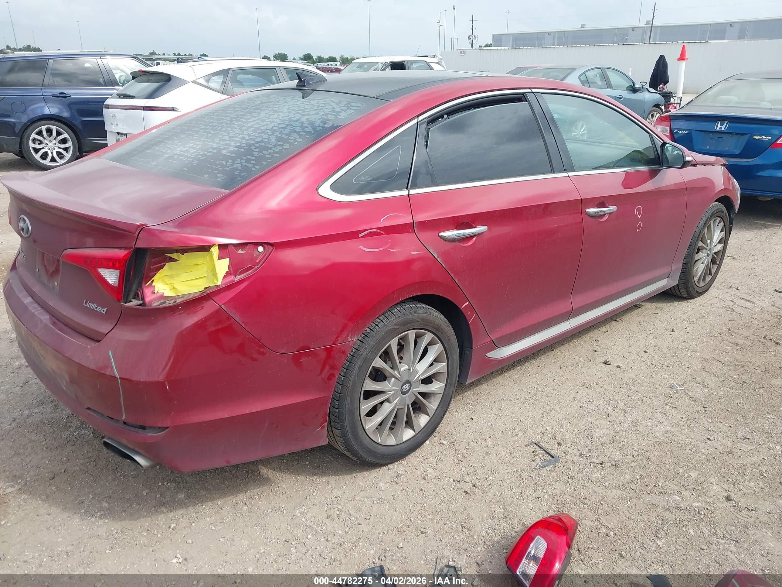 2015 Hyundai Sonata Limited Maroon vin: 5NPE34AF3FH047669