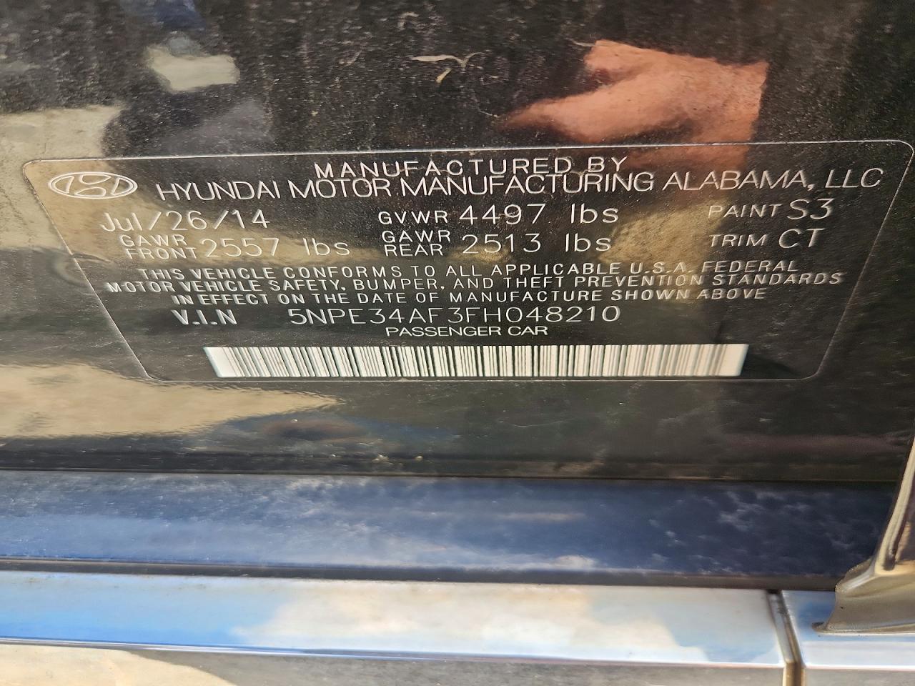 2015 Hyundai Sonata Sport Black vin: 5NPE34AF3FH048210