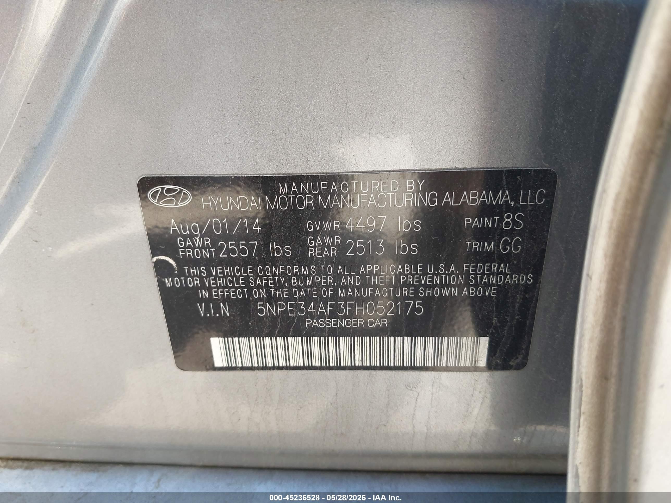 2015 Hyundai Sonata Limited Silver vin: 5NPE34AF3FH052175