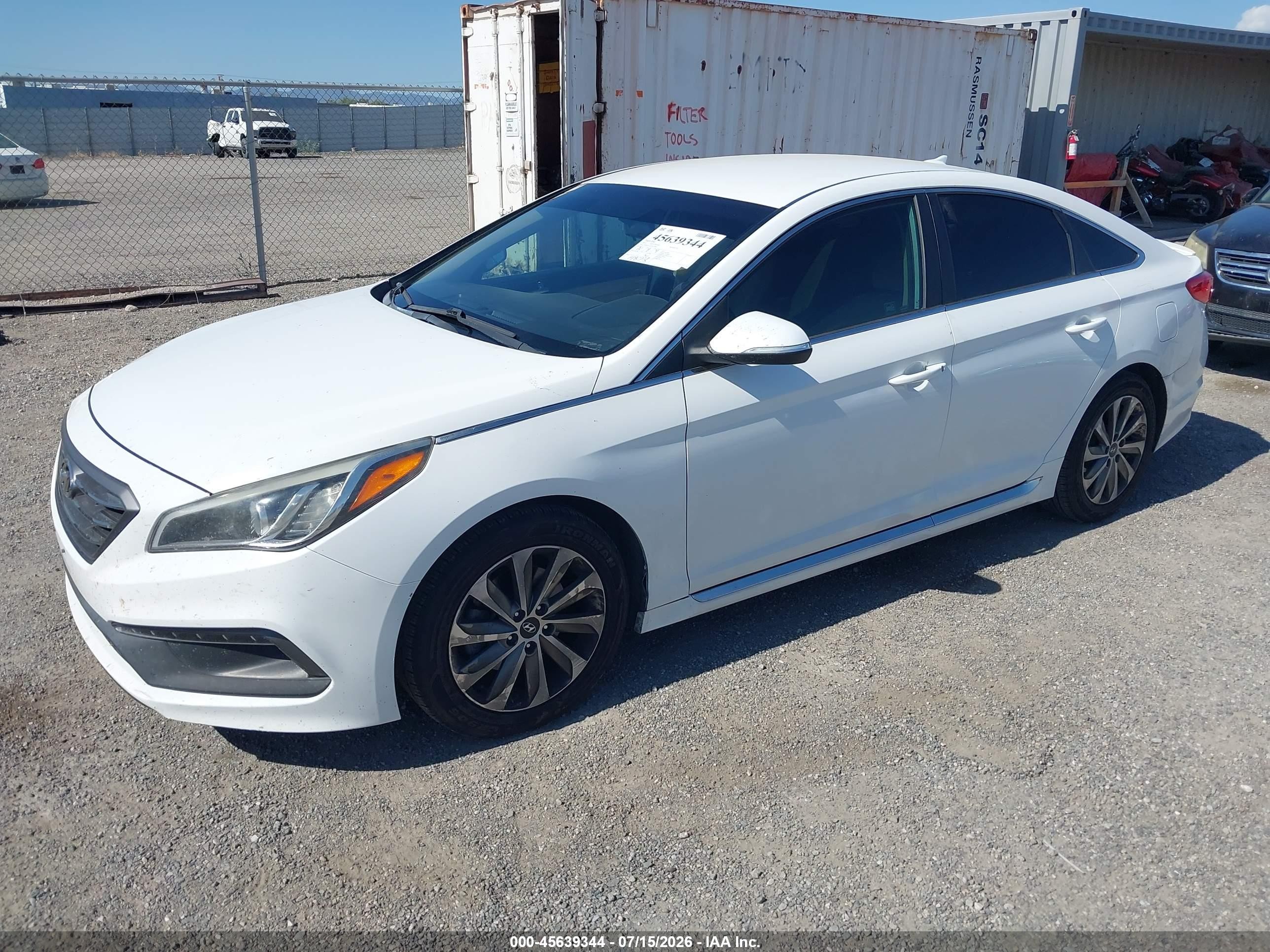 2015 Hyundai Sonata Sport White vin: 5NPE34AF3FH057909