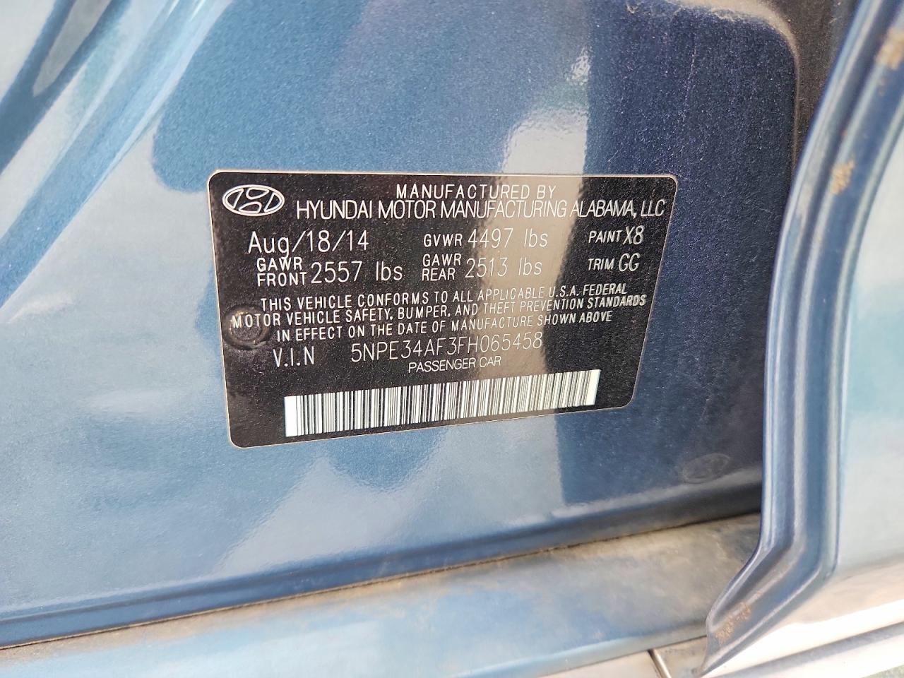 2015 Hyundai Sonata Sport Blue vin: 5NPE34AF3FH065458