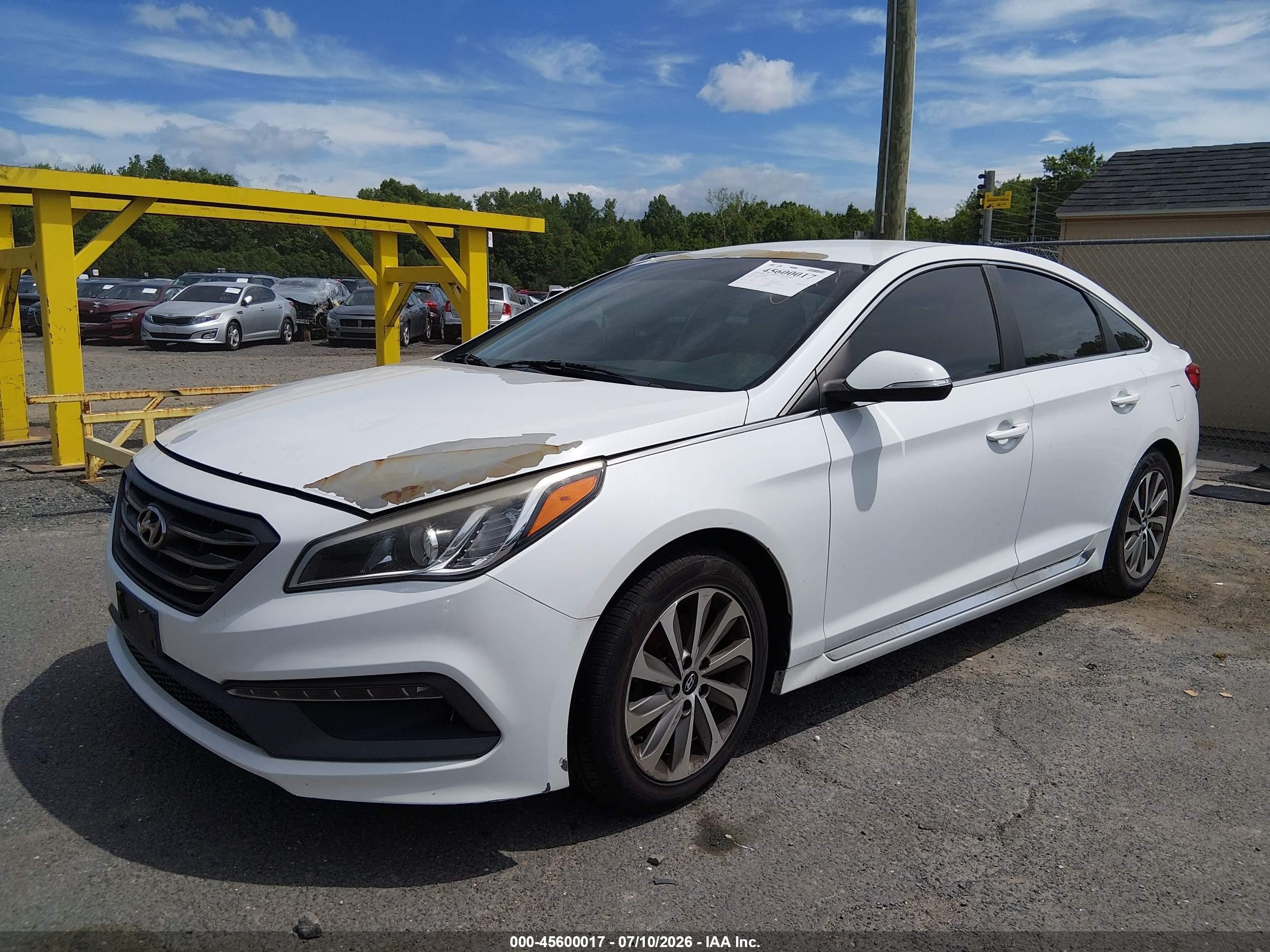 2015 Hyundai Sonata Sport White vin: 5NPE34AF3FH069333