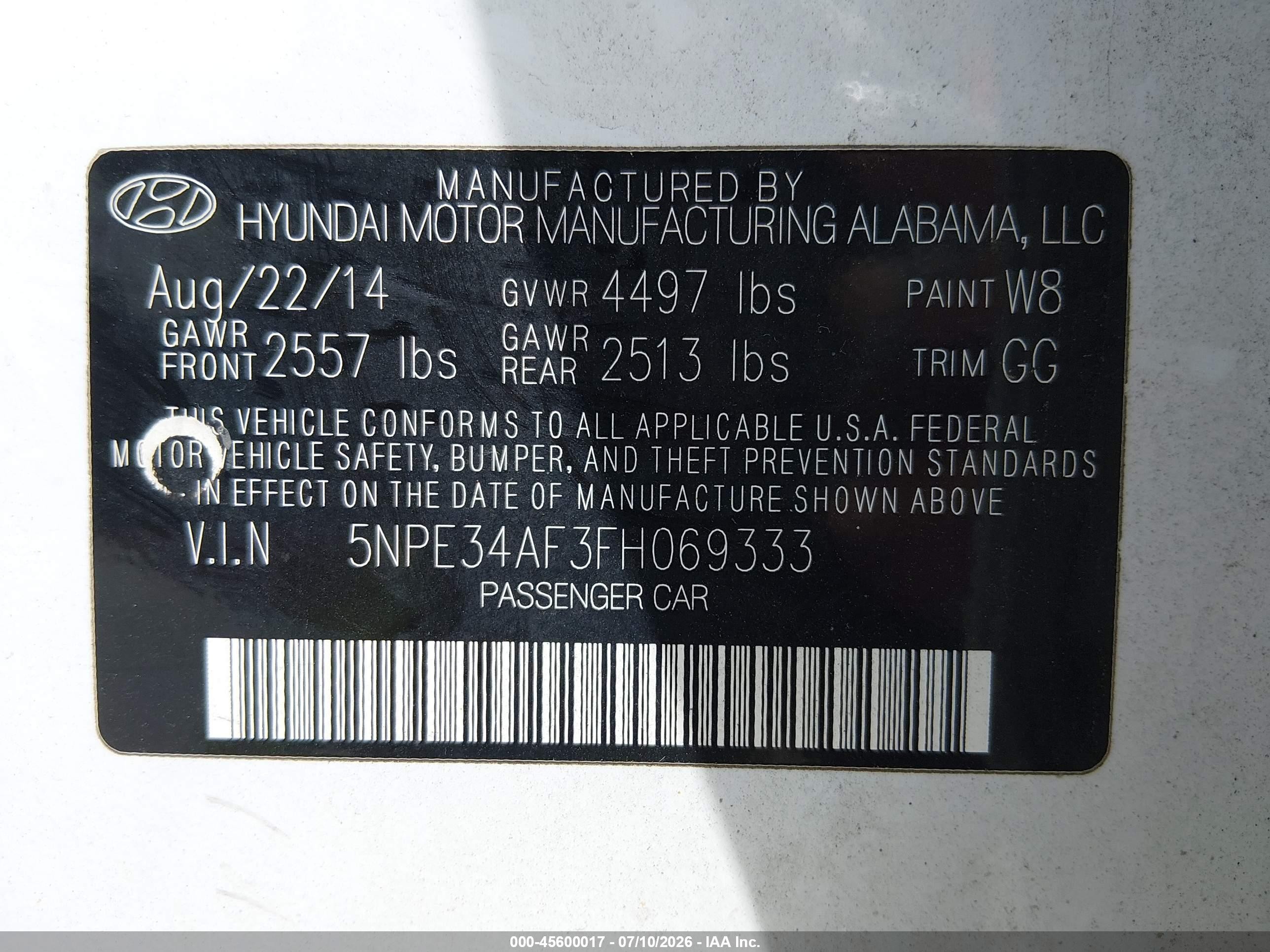 2015 Hyundai Sonata Sport White vin: 5NPE34AF3FH069333