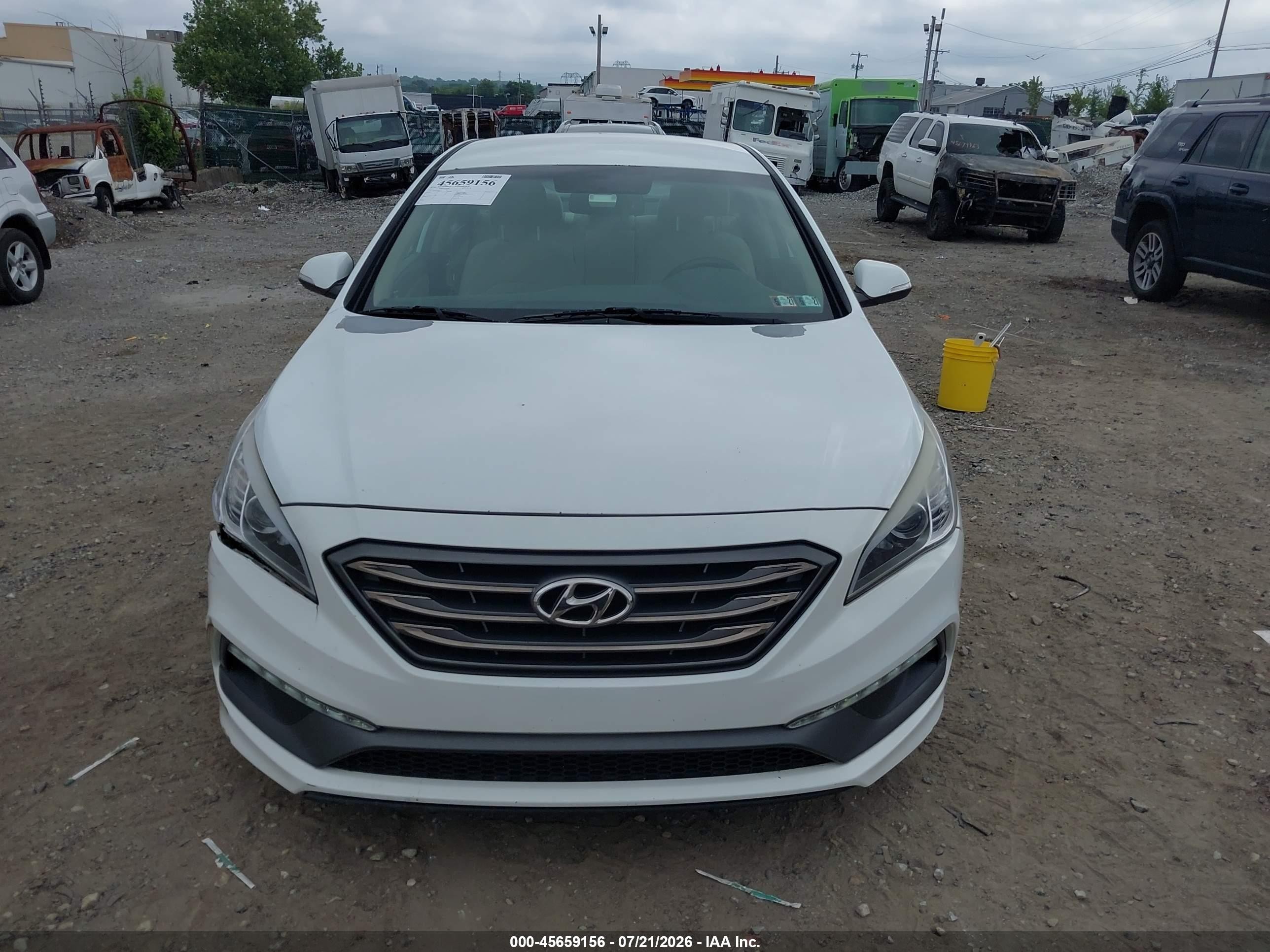 2015 Hyundai Sonata Sport White vin: 5NPE34AF3FH078436