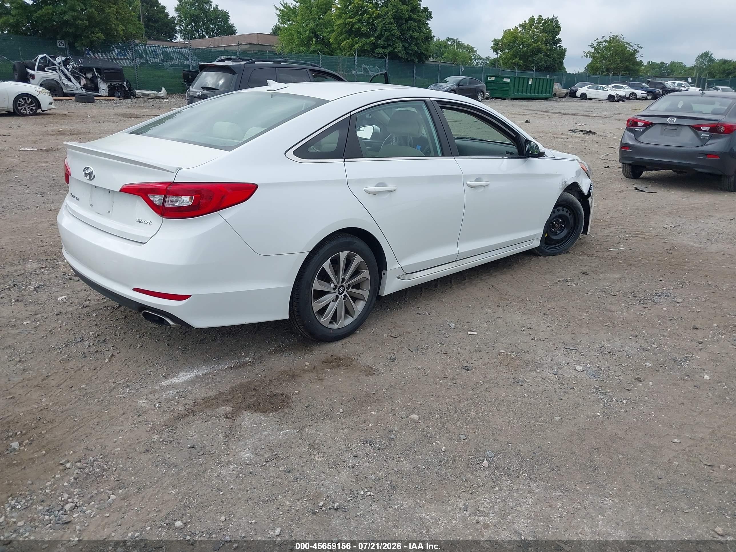 2015 Hyundai Sonata Sport White vin: 5NPE34AF3FH078436