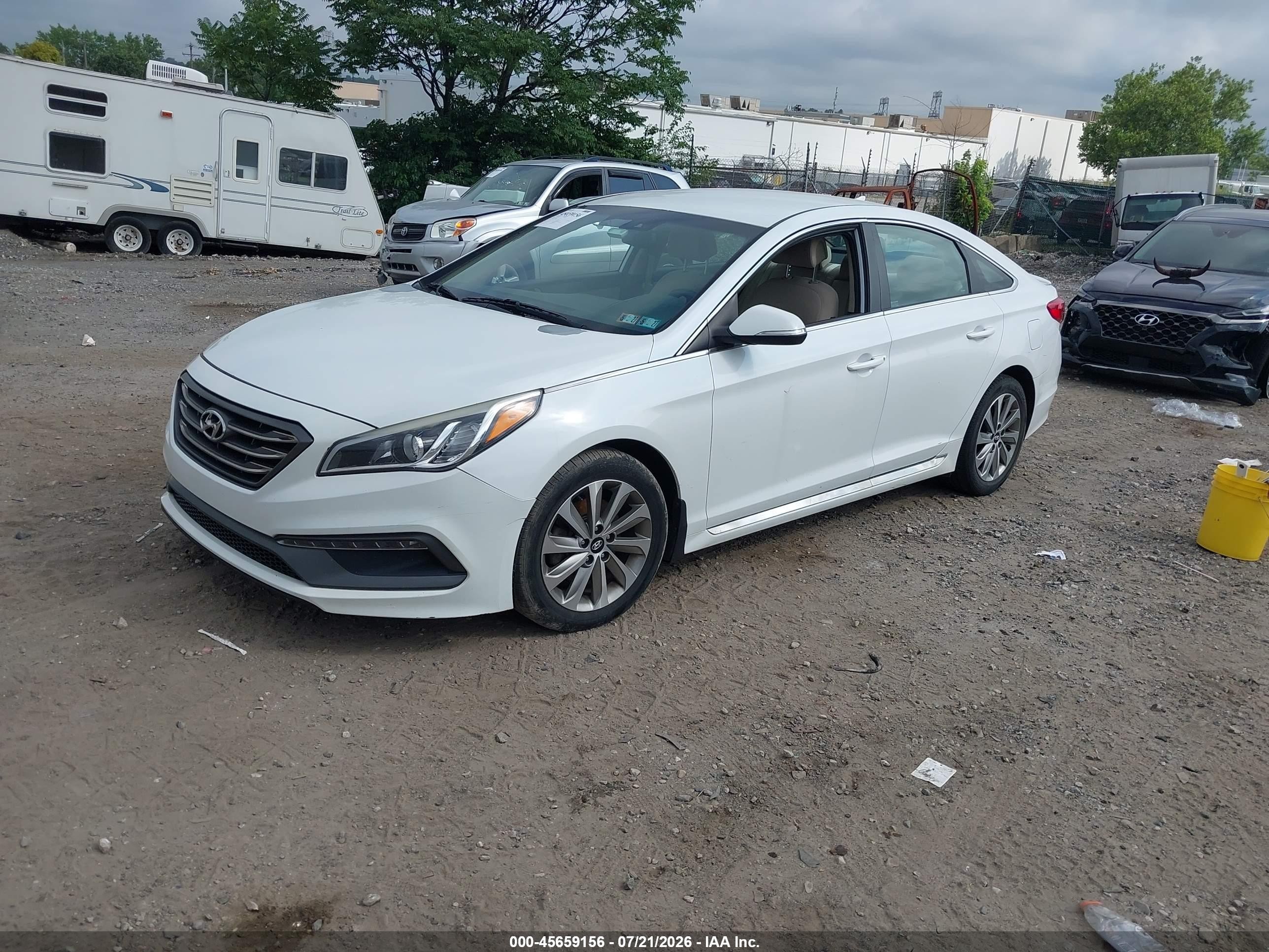 2015 Hyundai Sonata Sport White vin: 5NPE34AF3FH078436
