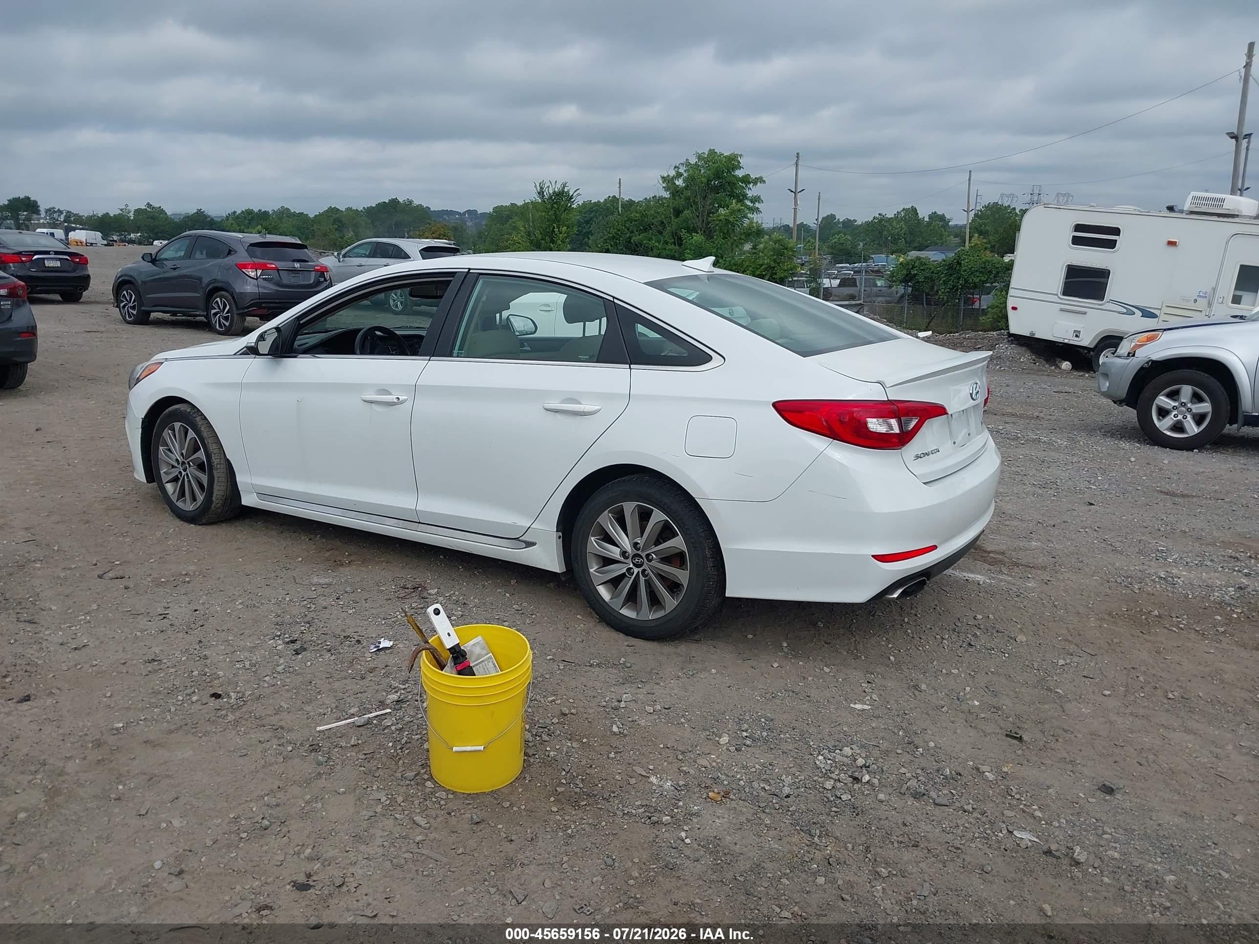 2015 Hyundai Sonata Sport White vin: 5NPE34AF3FH078436