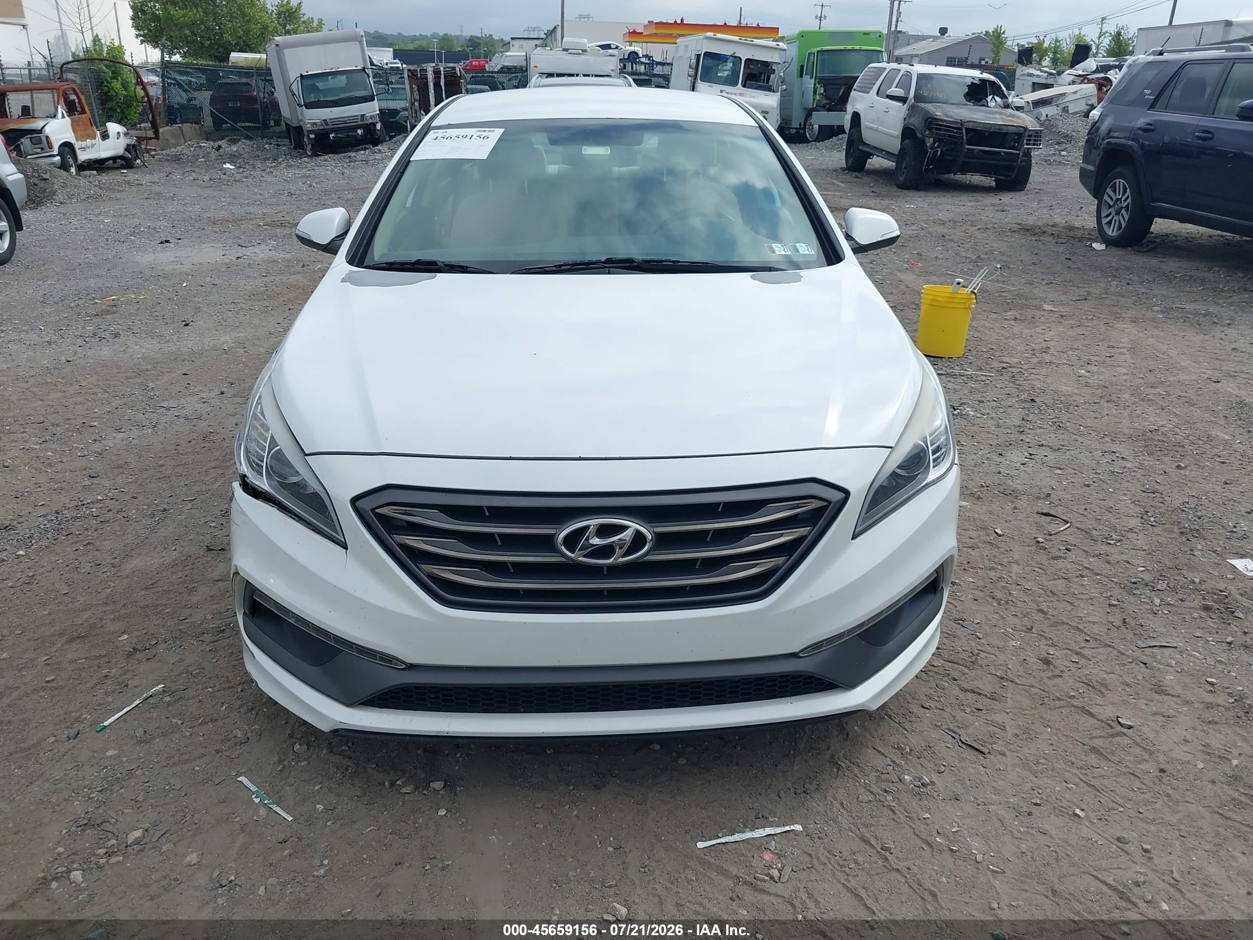 2015 Hyundai Sonata Sport White vin: 5NPE34AF3FH078436