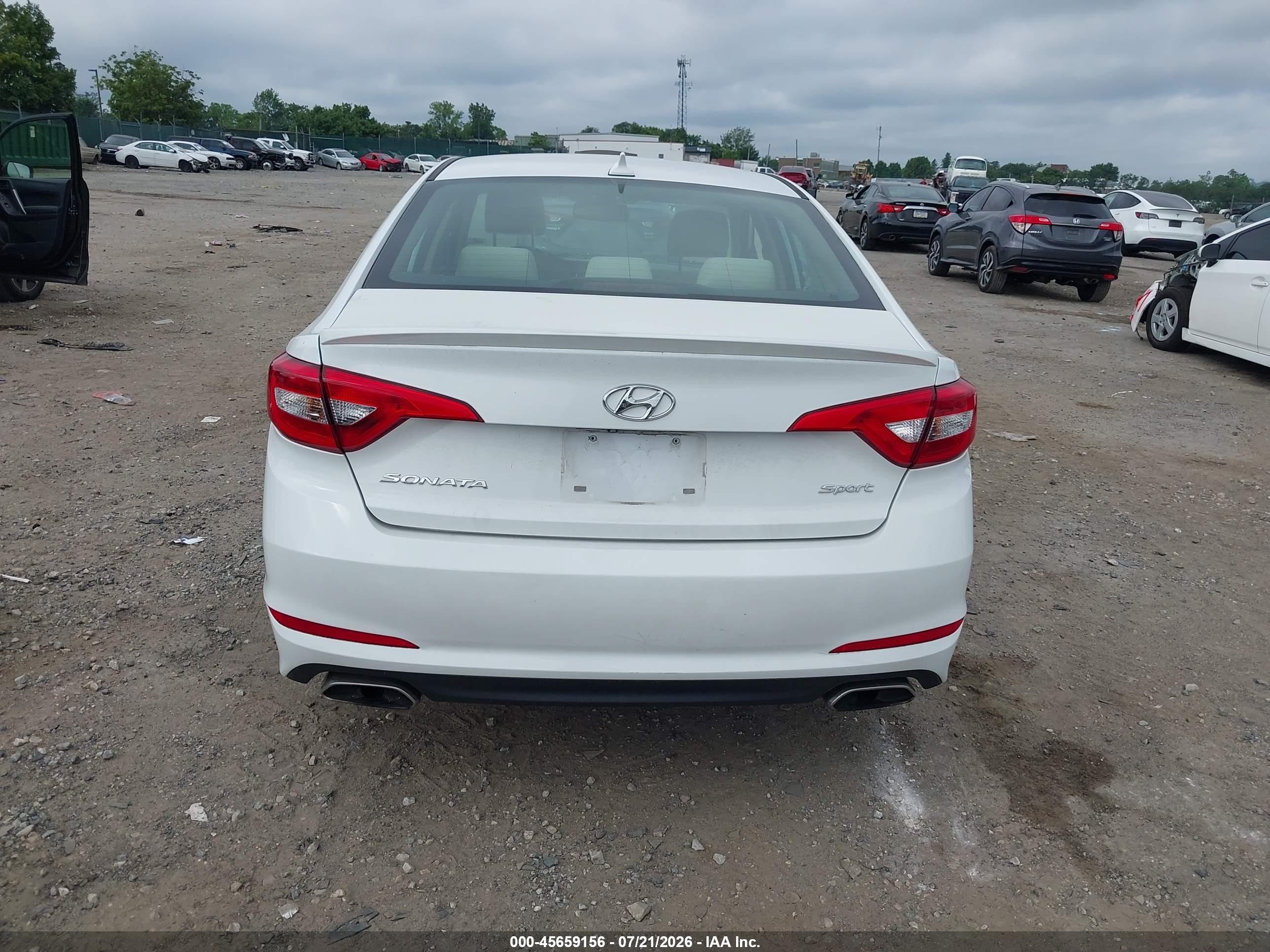 2015 Hyundai Sonata Sport White vin: 5NPE34AF3FH078436