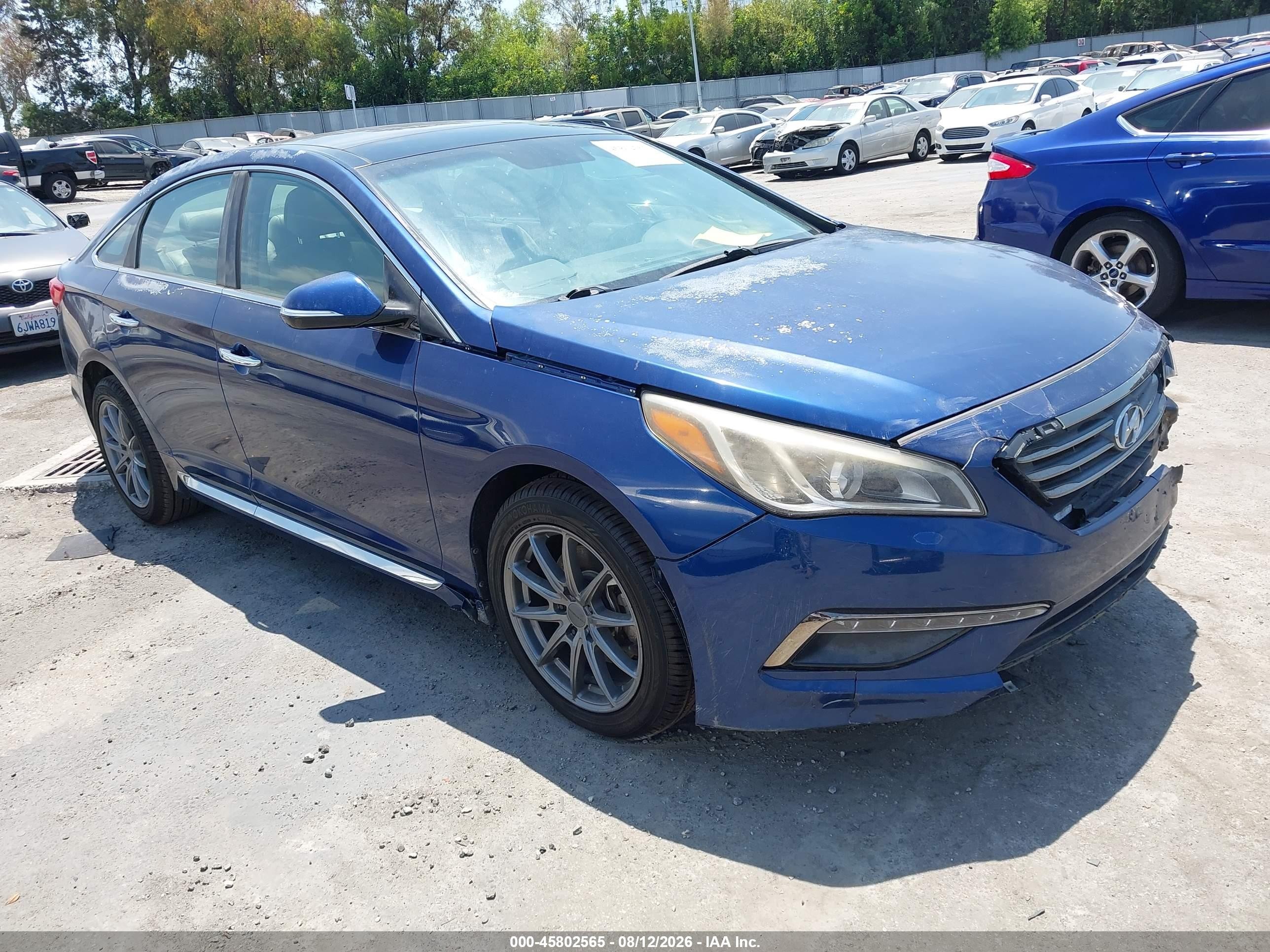 2015 Hyundai Sonata Limited Blue vin: 5NPE34AF3FH079473