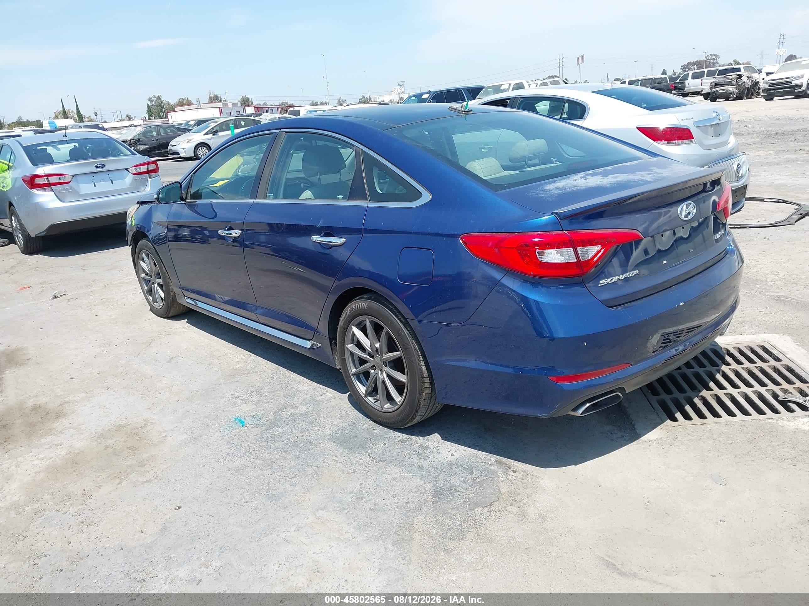 2015 Hyundai Sonata Limited Blue vin: 5NPE34AF3FH079473