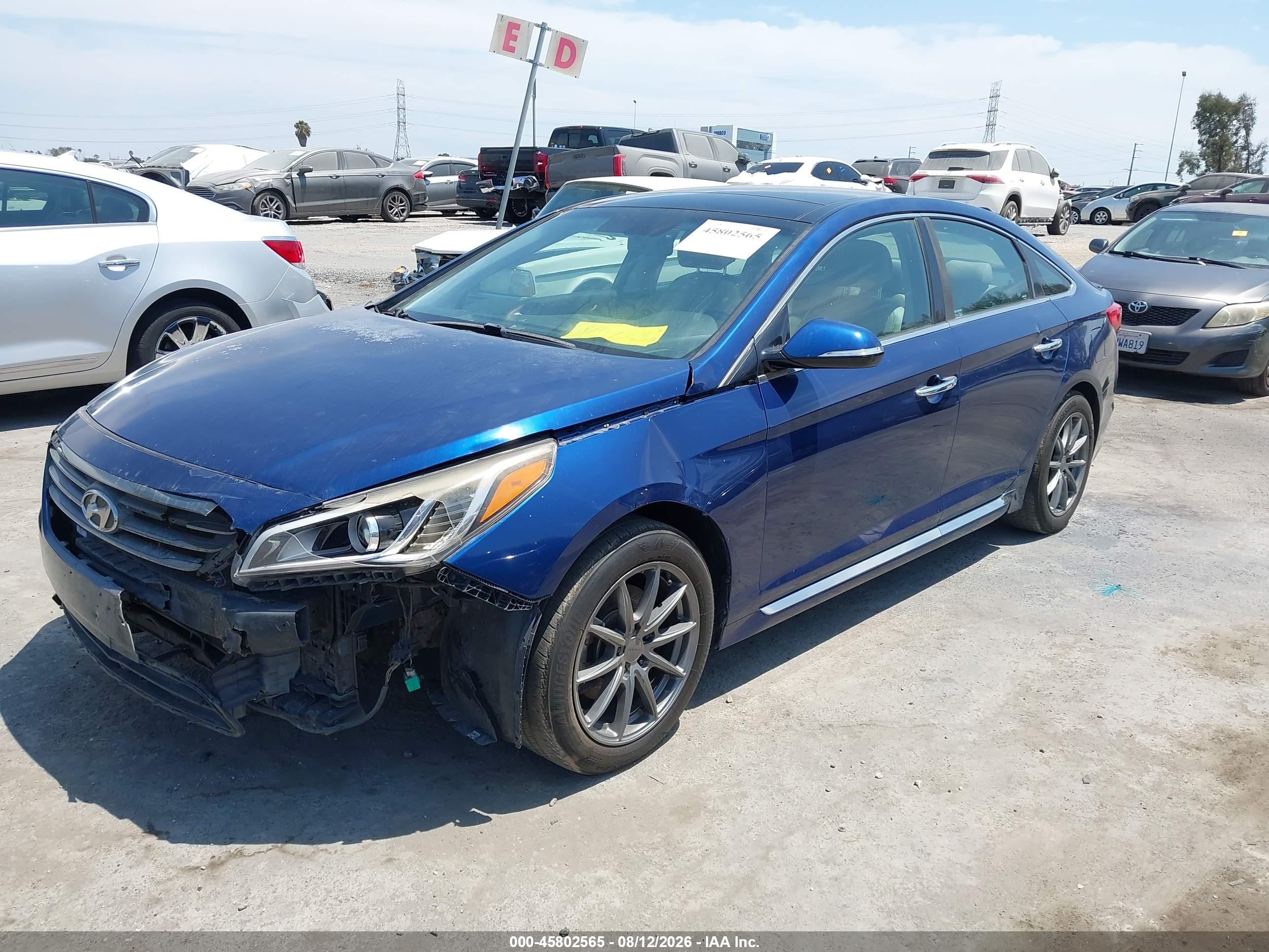 2015 Hyundai Sonata Limited Blue vin: 5NPE34AF3FH079473