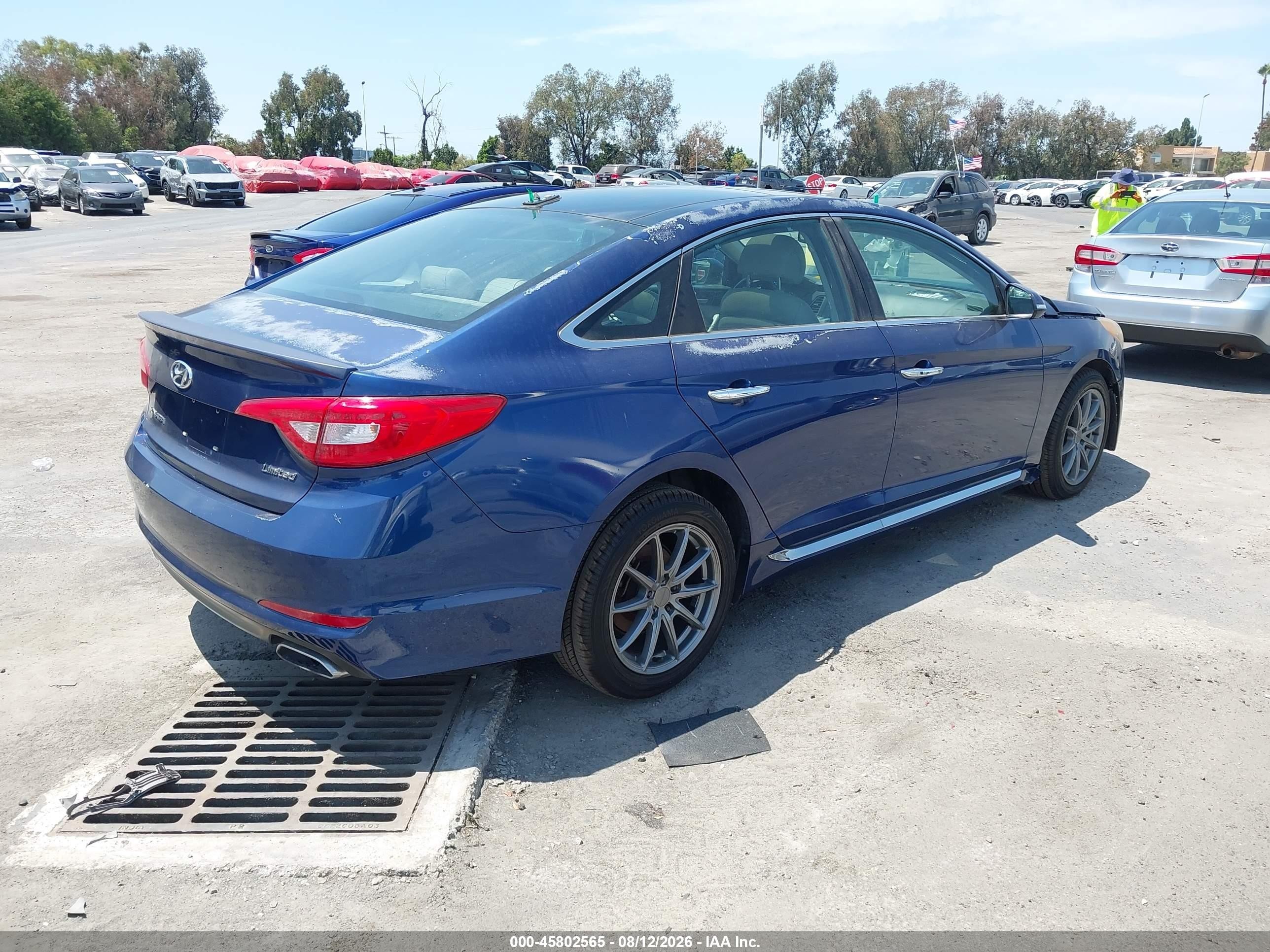 2015 Hyundai Sonata Limited Blue vin: 5NPE34AF3FH079473