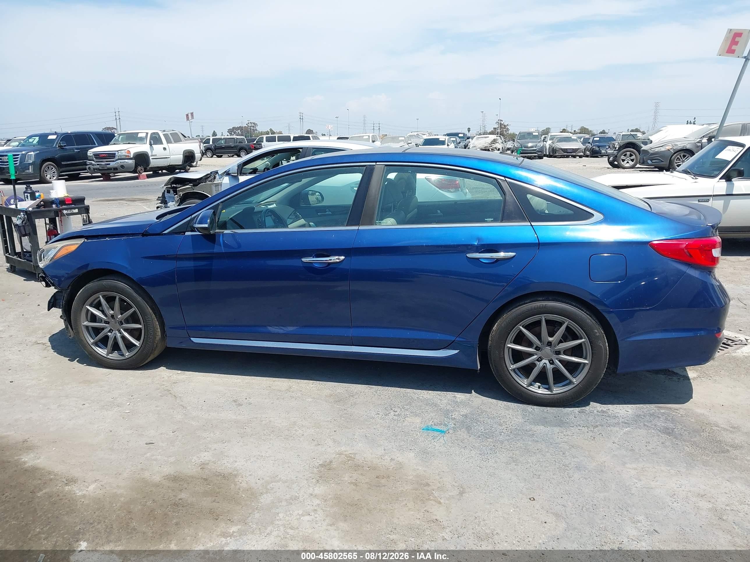2015 Hyundai Sonata Limited Blue vin: 5NPE34AF3FH079473