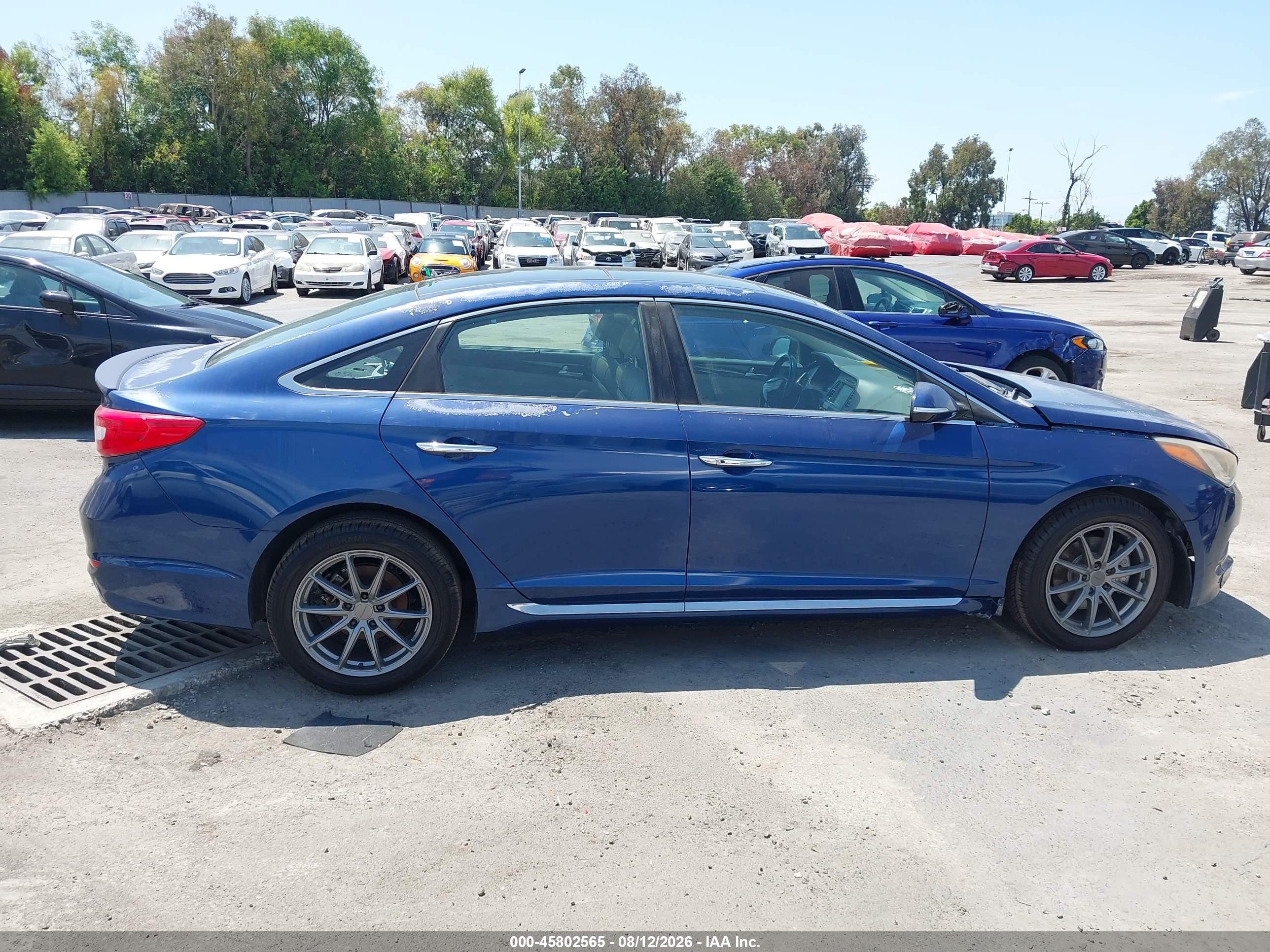 2015 Hyundai Sonata Limited Blue vin: 5NPE34AF3FH079473