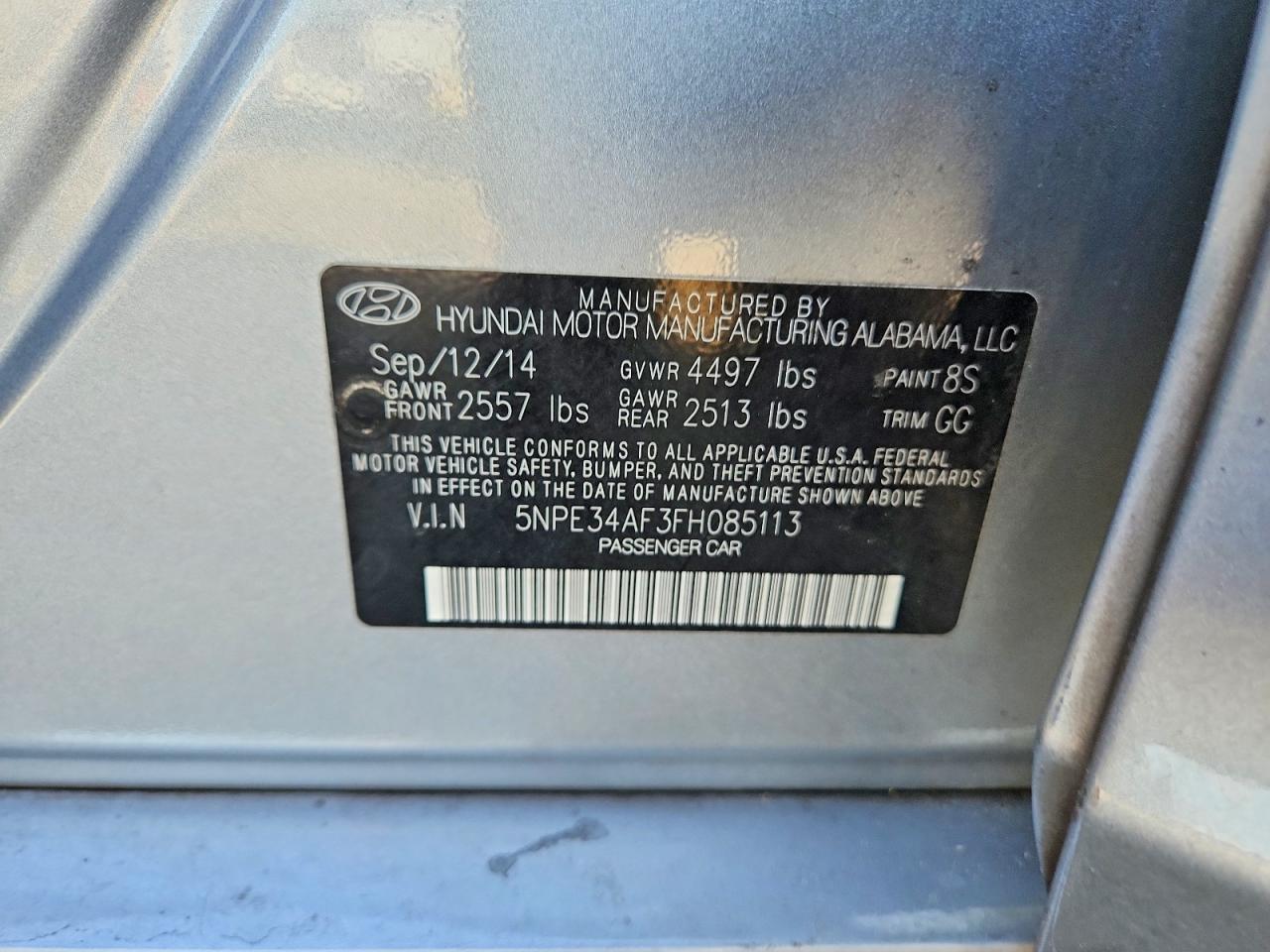 2015 Hyundai Sonata Sport Silver vin: 5NPE34AF3FH085113