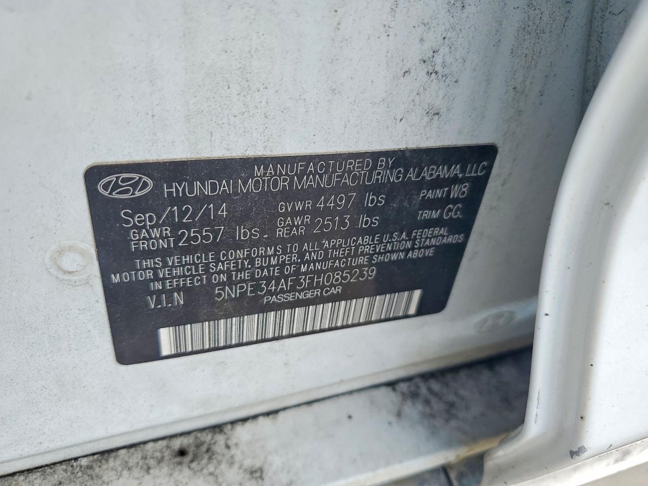 2015 Hyundai Sonata Sport White vin: 5NPE34AF3FH085239
