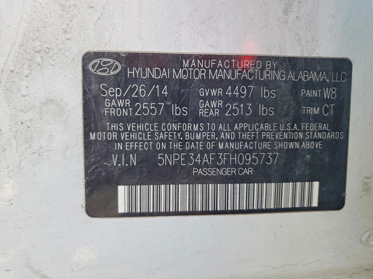 2015 Hyundai Sonata Sport White vin: 5NPE34AF3FH095737