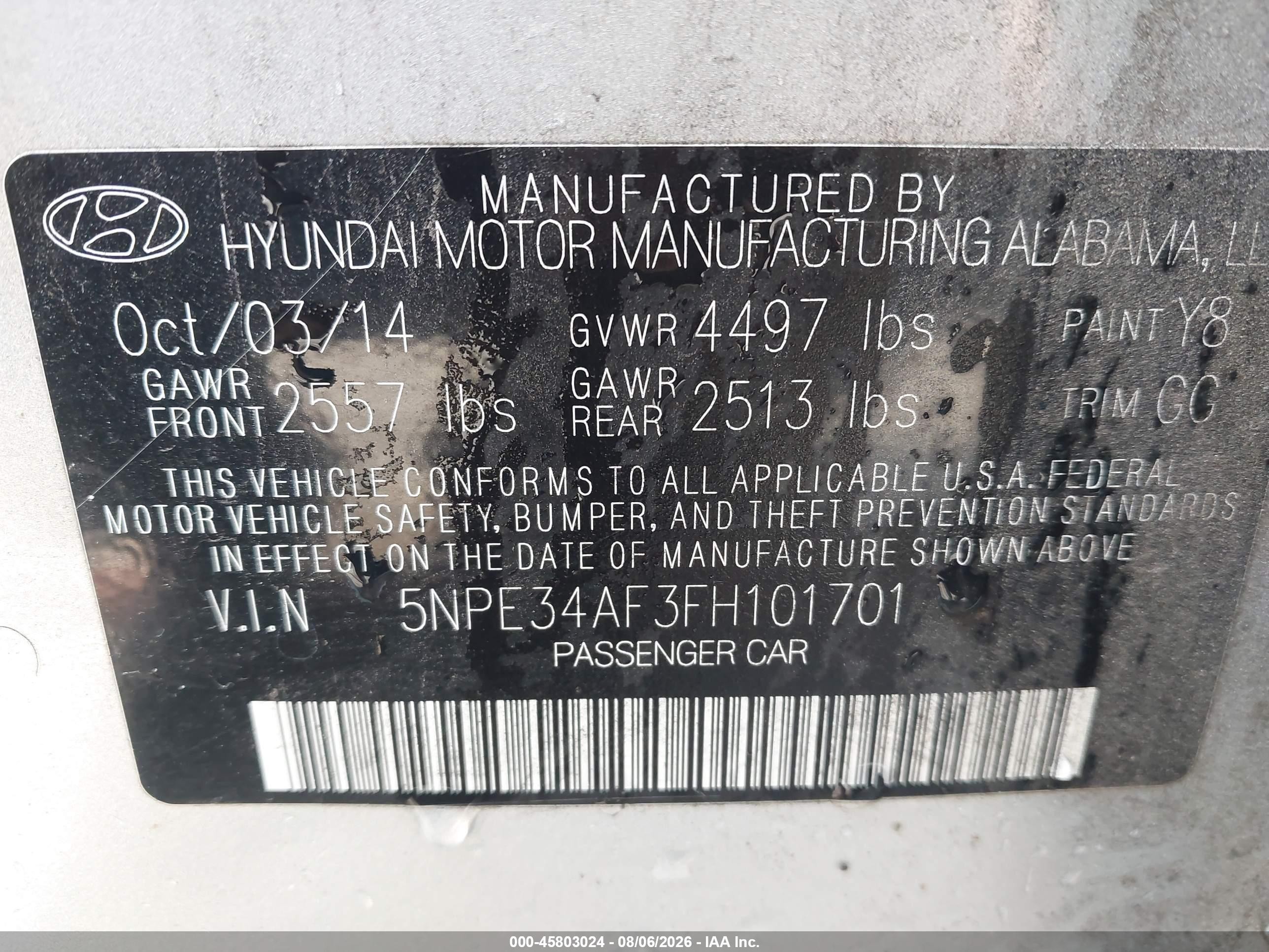 2015 Hyundai Sonata Sport Silver vin: 5NPE34AF3FH101701
