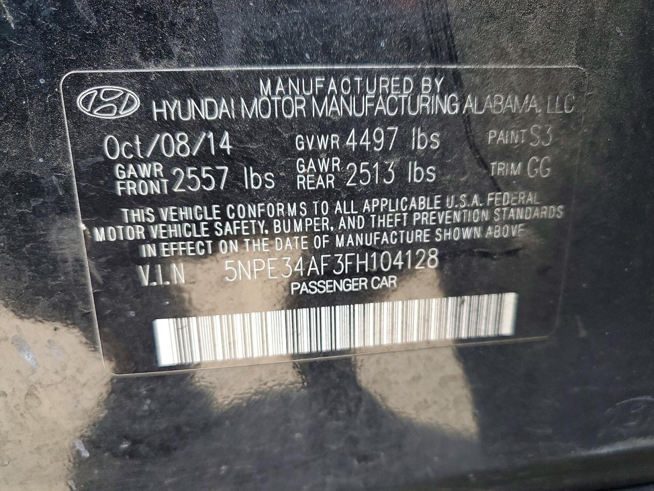 2015 Hyundai Sonata Limited Black vin: 5NPE34AF3FH104128