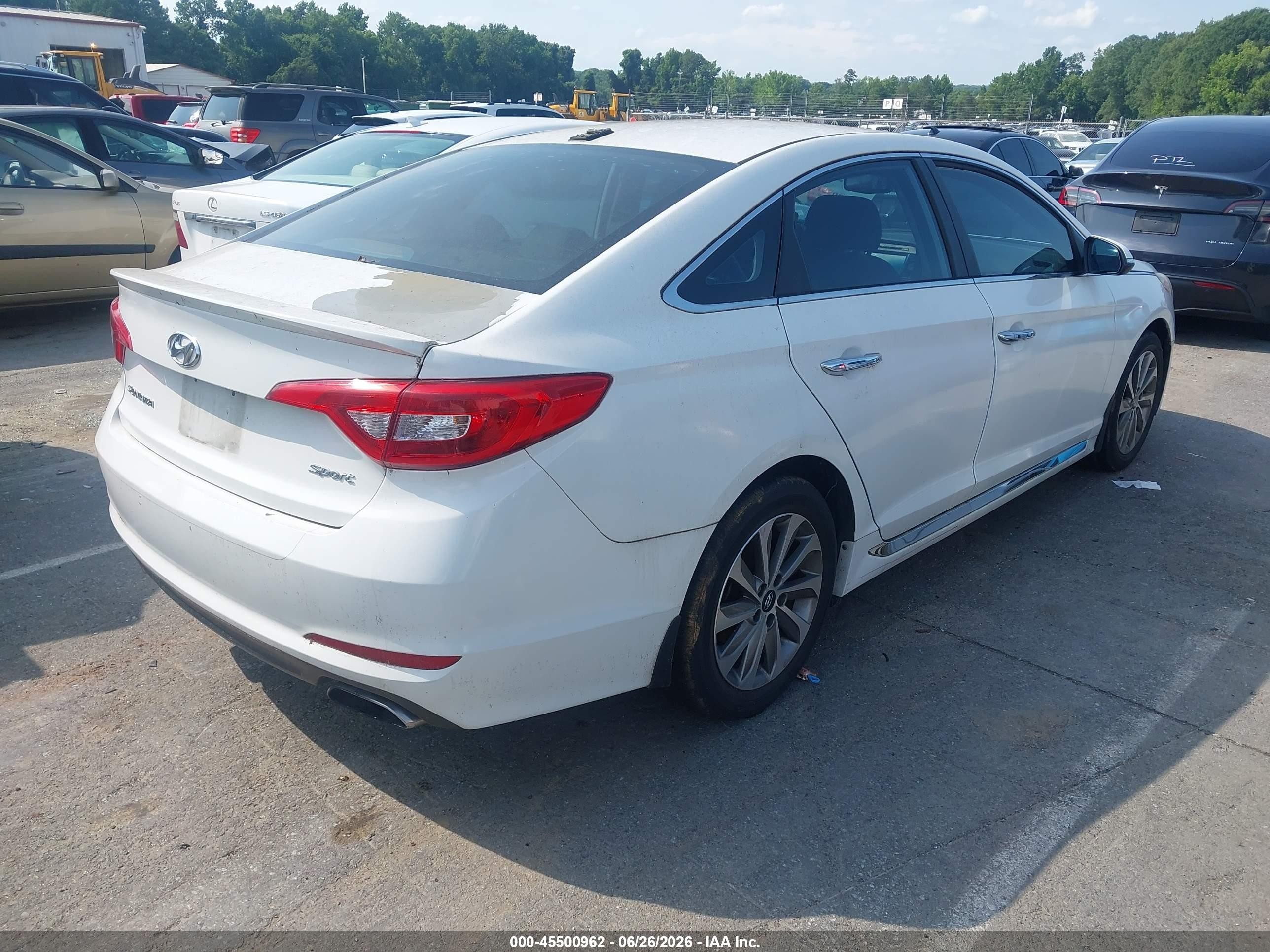 2015 Hyundai Sonata Sport White vin: 5NPE34AF3FH110091