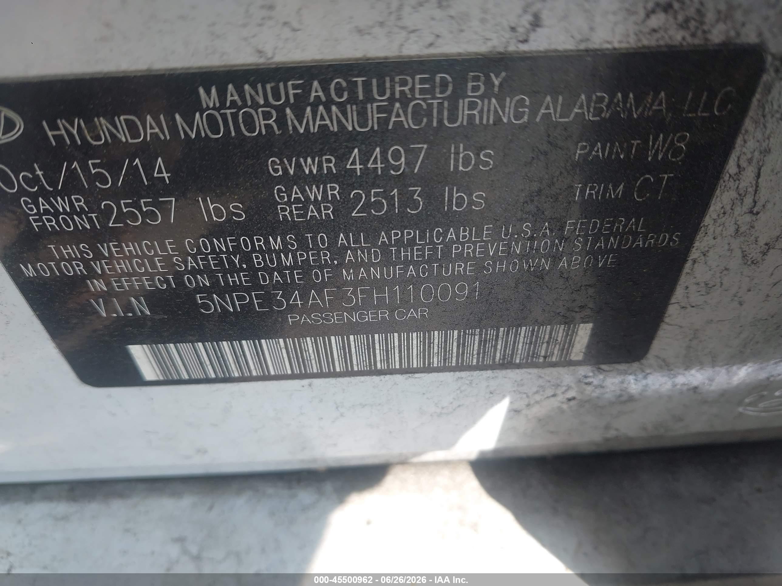 2015 Hyundai Sonata Sport White vin: 5NPE34AF3FH110091