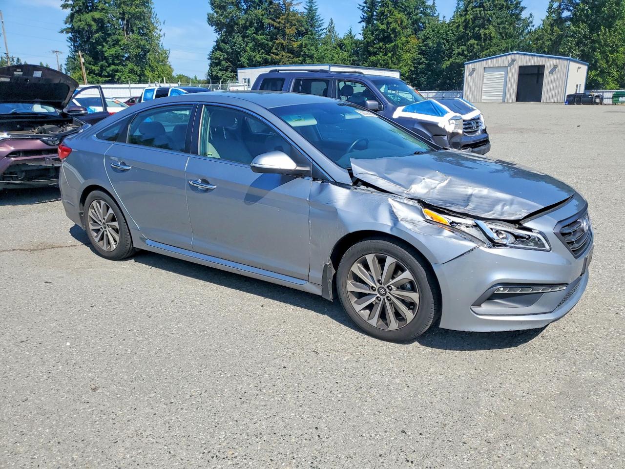 2015 Hyundai Sonata Sport Серебряный vin: 5NPE34AF3FH114660