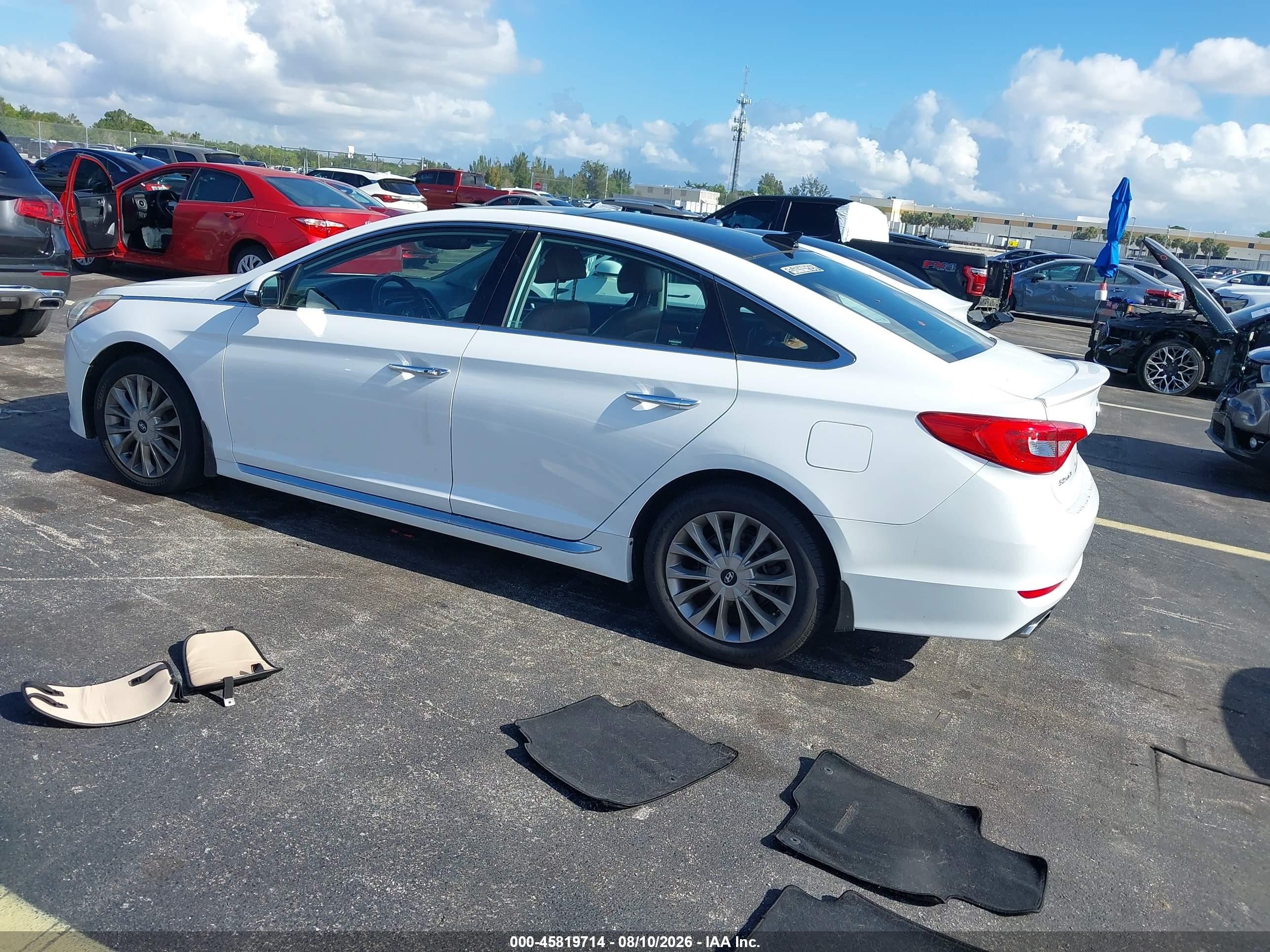 2015 Hyundai Sonata Limited Белый vin: 5NPE34AF3FH130907