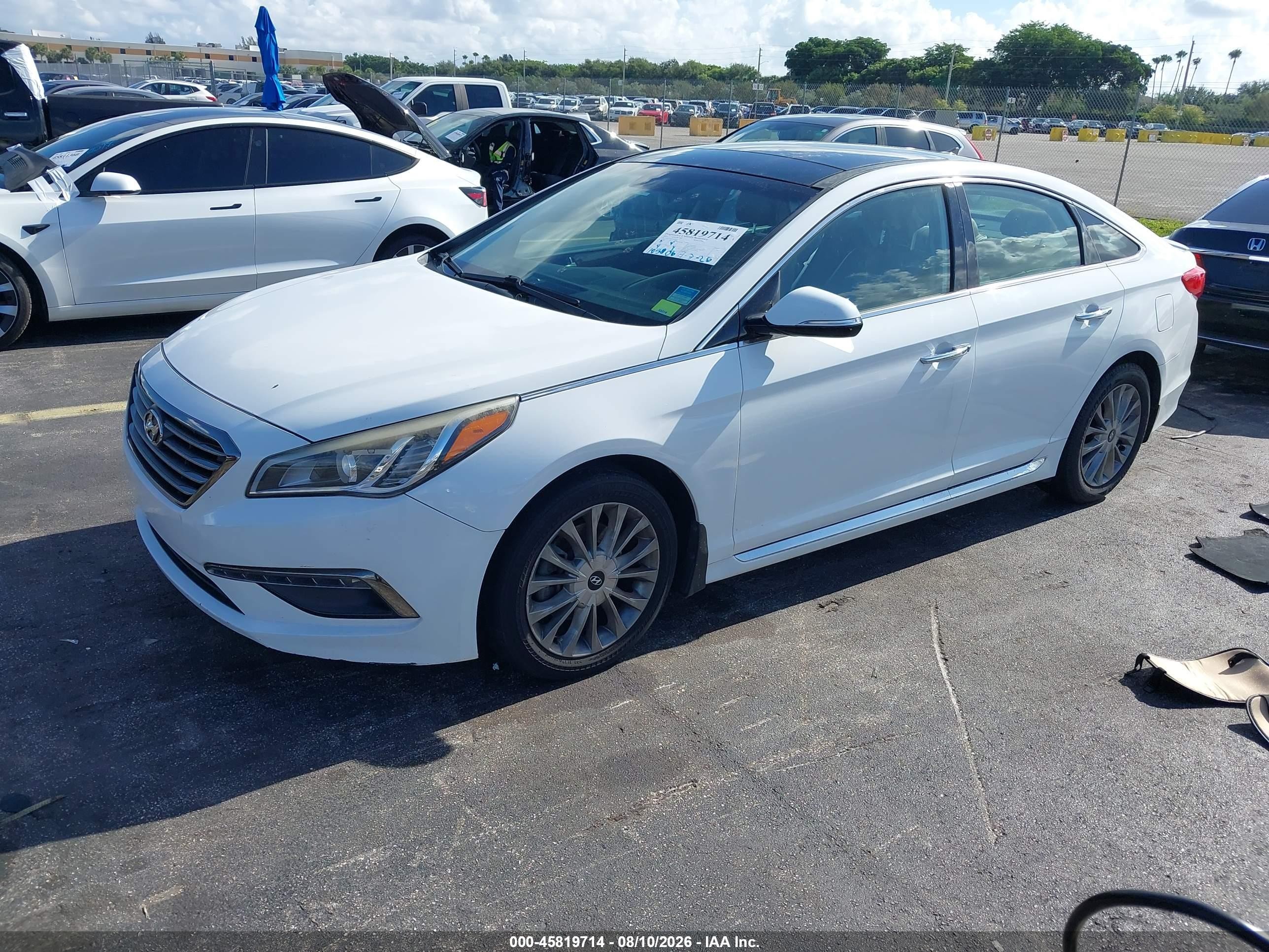 2015 Hyundai Sonata Limited Белый vin: 5NPE34AF3FH130907