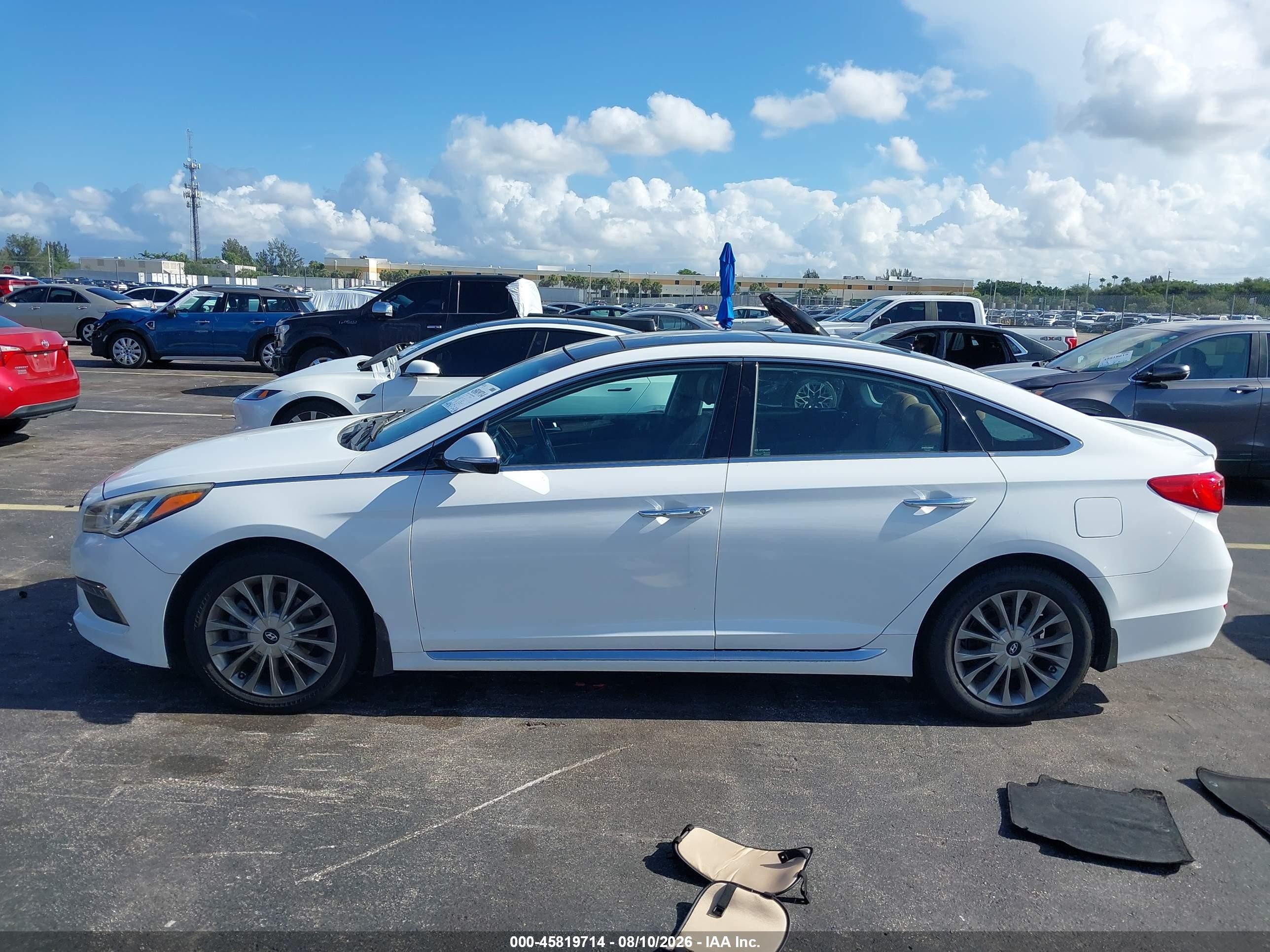 2015 Hyundai Sonata Limited Белый vin: 5NPE34AF3FH130907