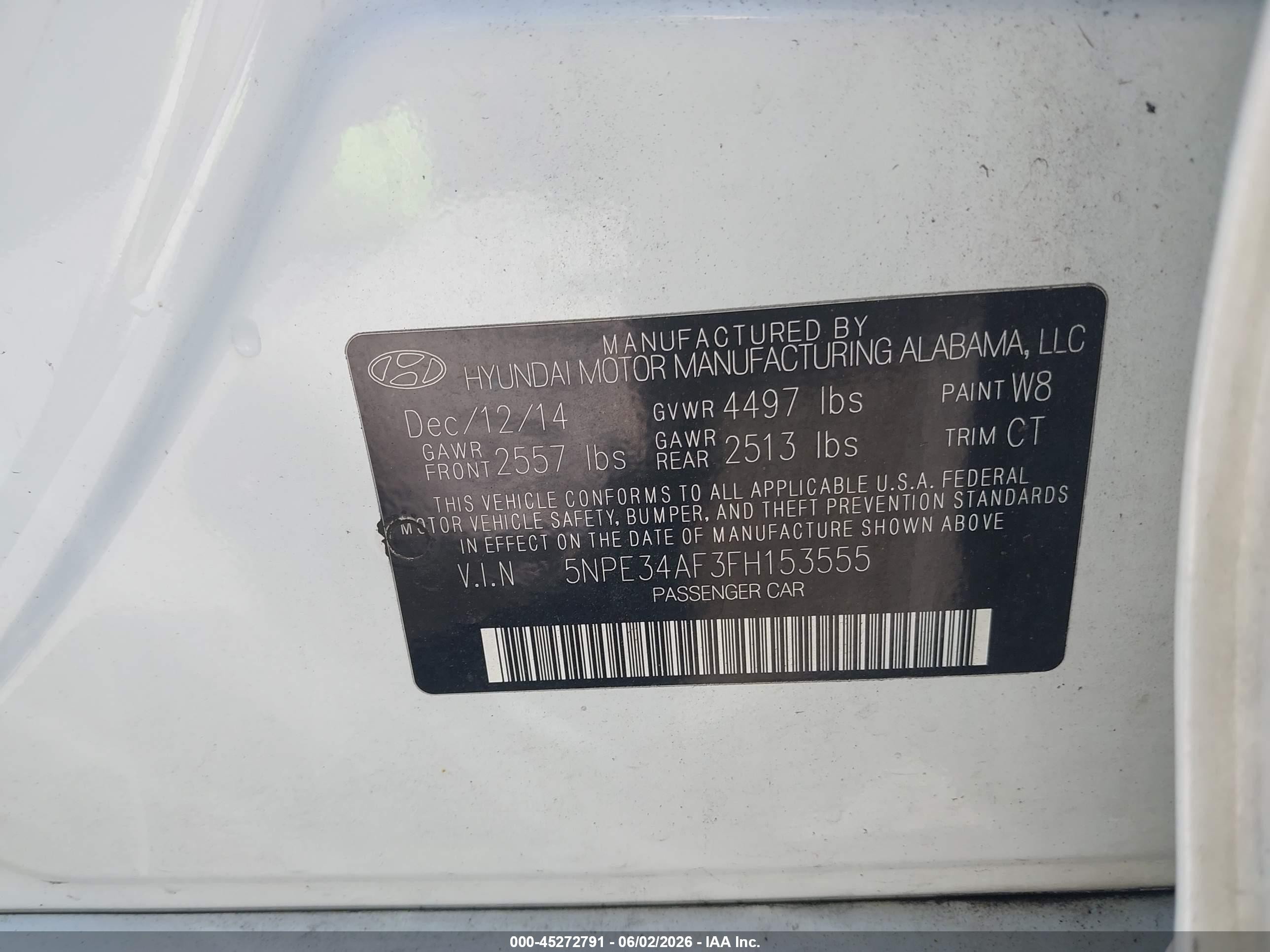 2015 Hyundai Sonata Limited White vin: 5NPE34AF3FH153555