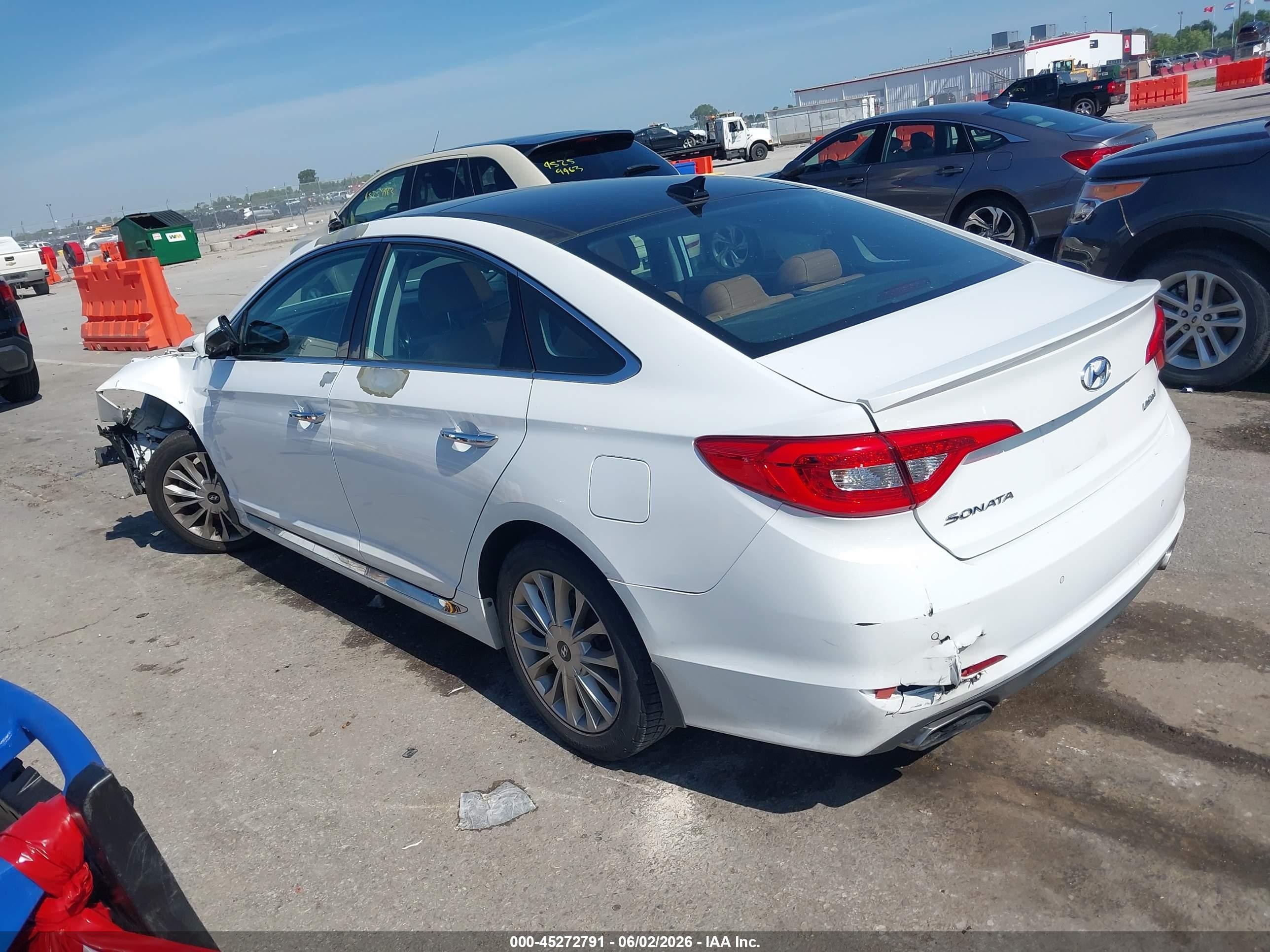 2015 Hyundai Sonata Limited White vin: 5NPE34AF3FH153555