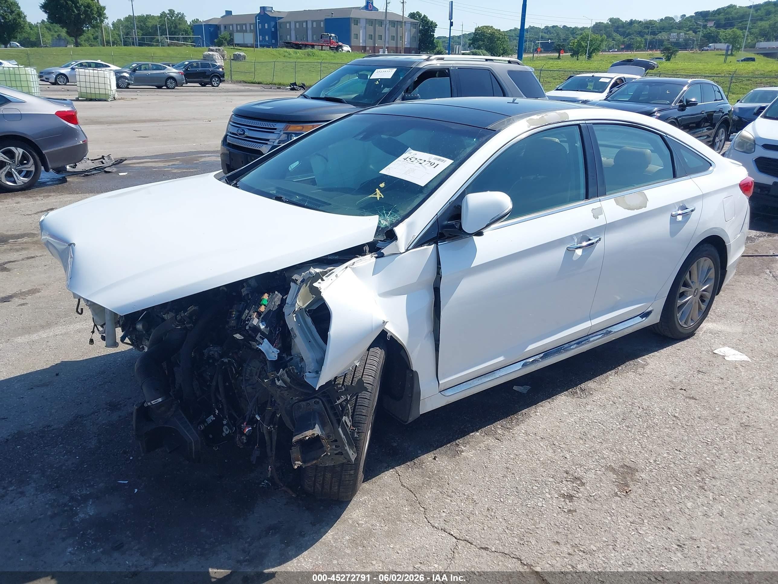 2015 Hyundai Sonata Limited White vin: 5NPE34AF3FH153555