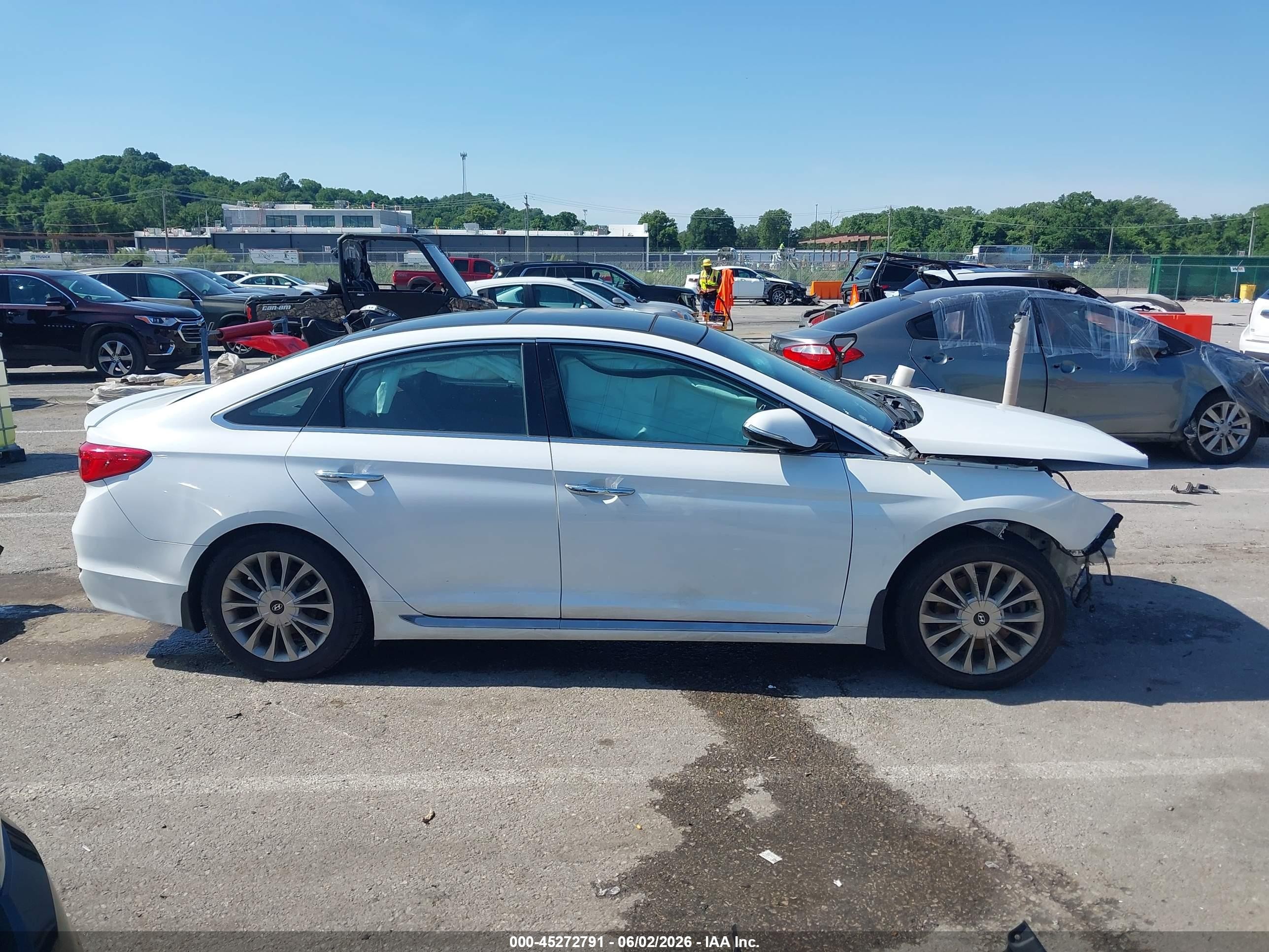 2015 Hyundai Sonata Limited White vin: 5NPE34AF3FH153555