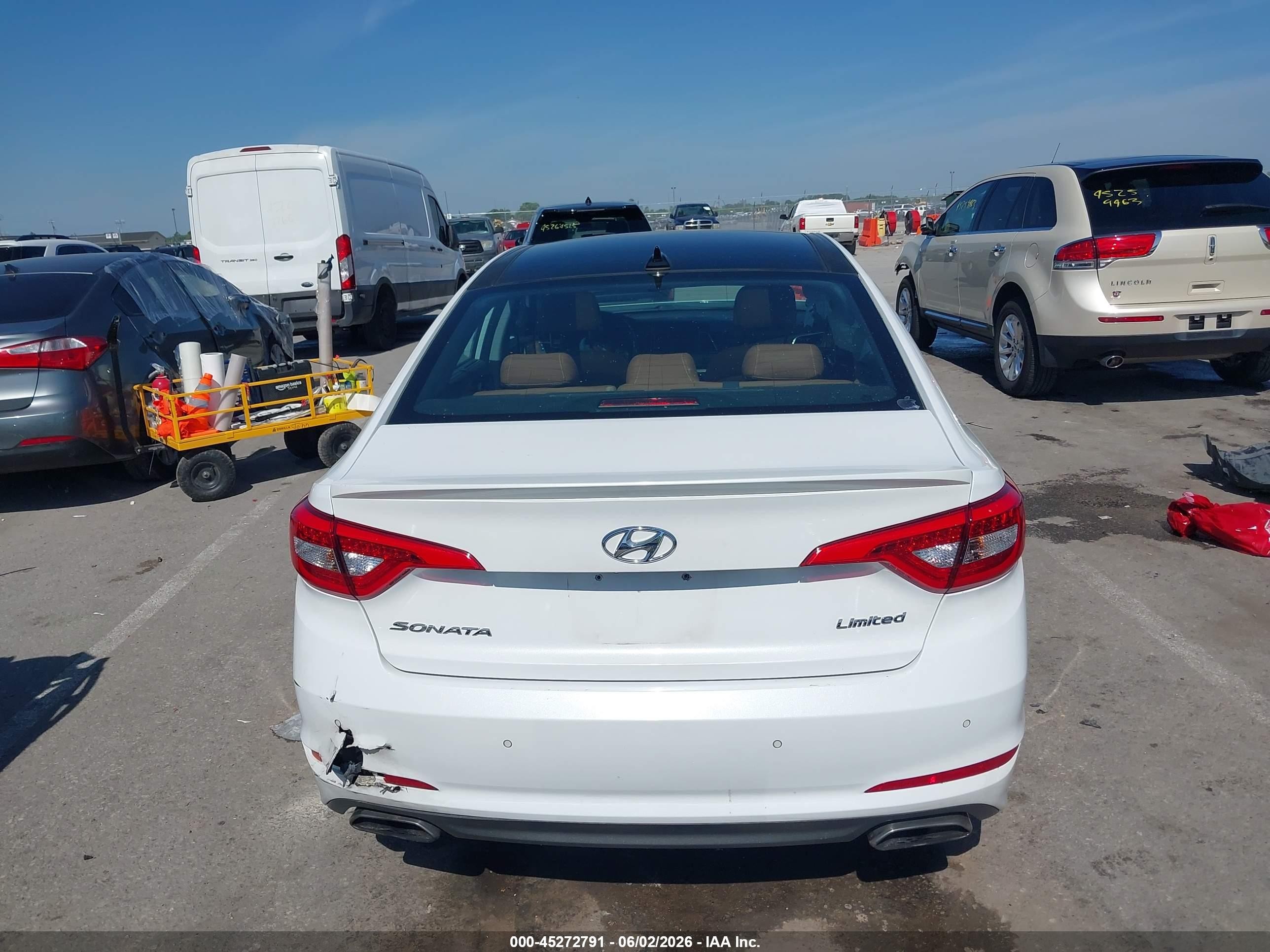 2015 Hyundai Sonata Limited White vin: 5NPE34AF3FH153555