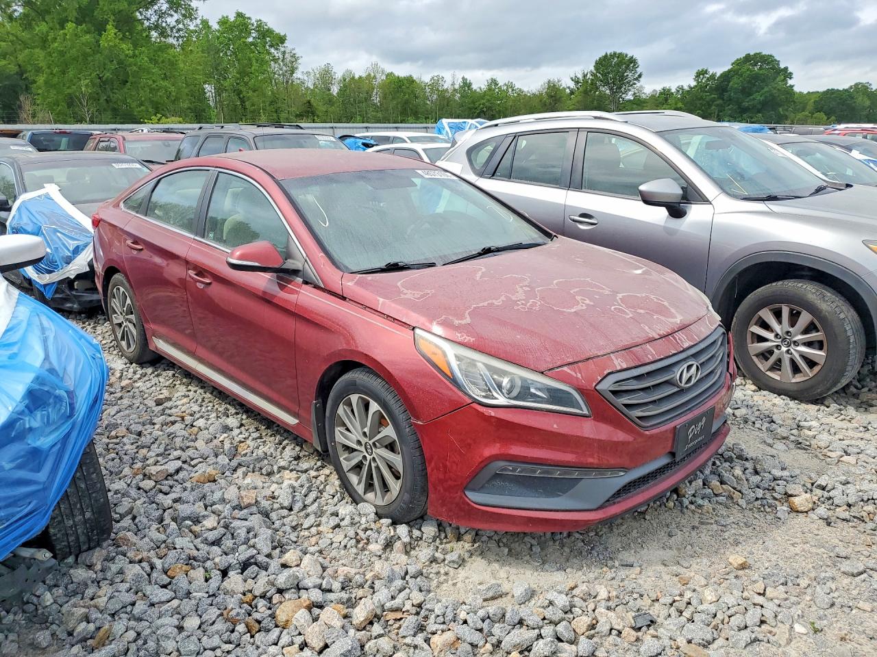 2015 Hyundai Sonata Sport Maroon vin: 5NPE34AF3FH156133